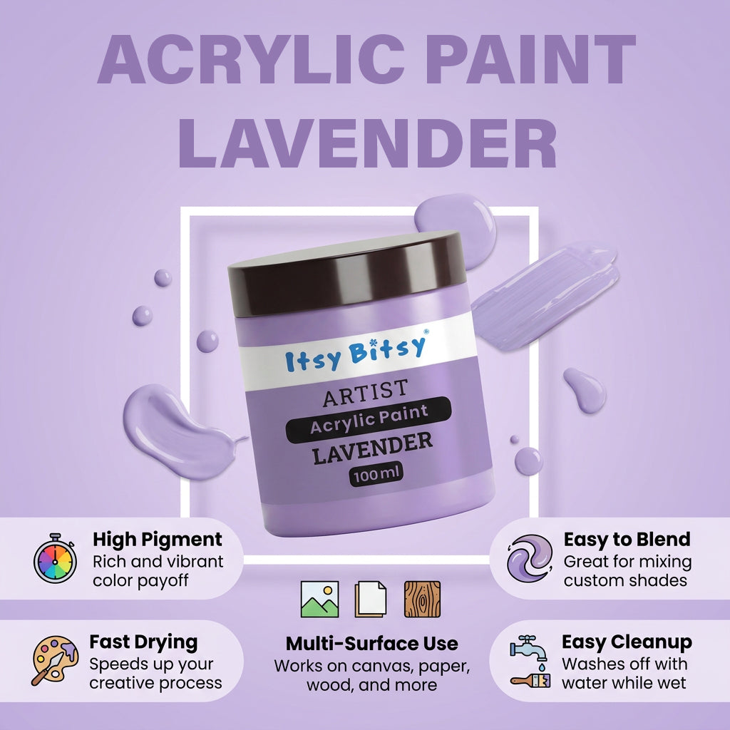 Artists Acrylic Colour Lavender 100ml Bottle