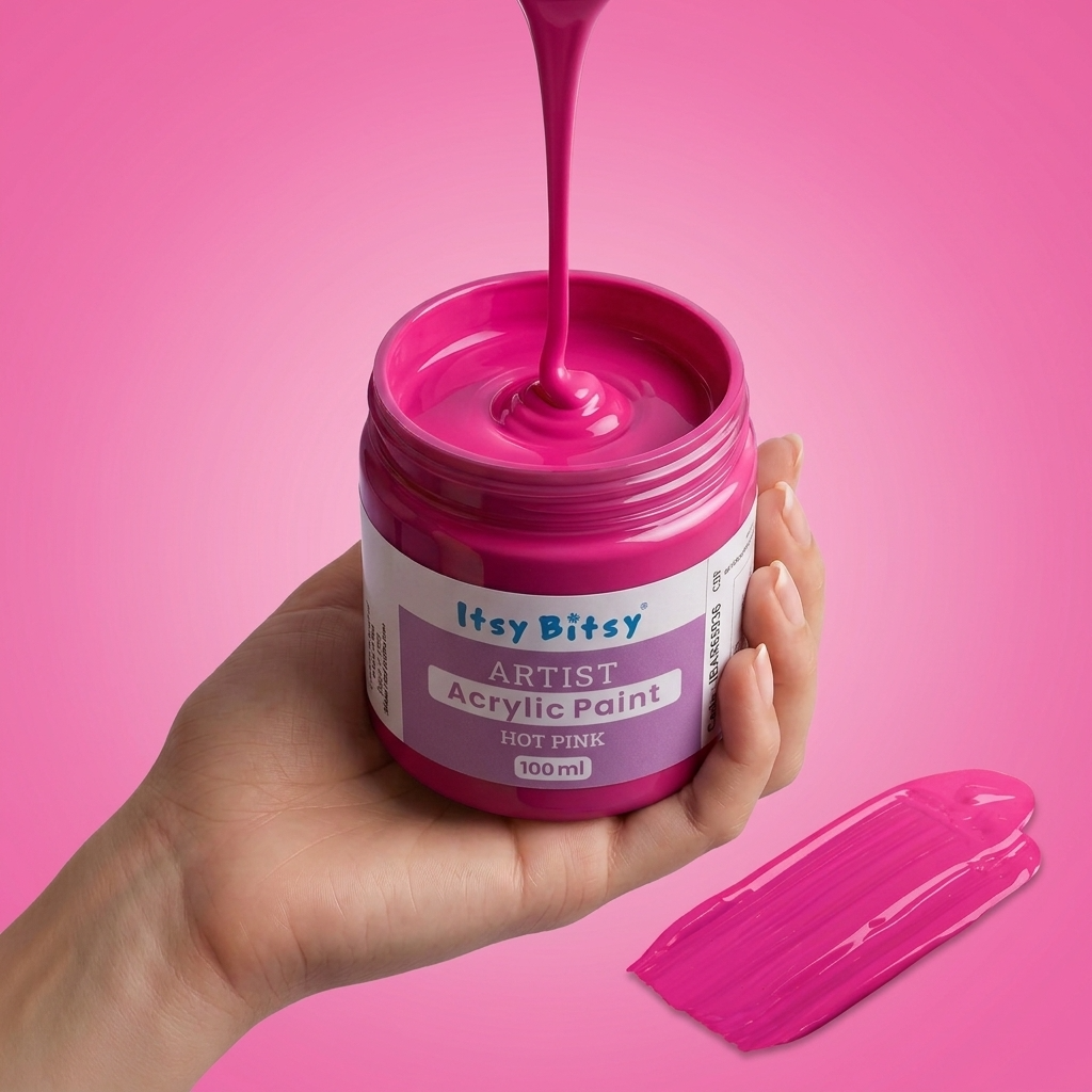 Artists Acrylic Colour Hot Pink 100ml Bottle