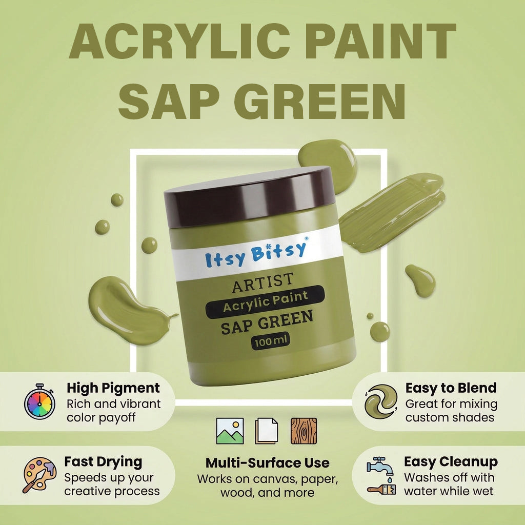 Artists Acrylic Colour Sap Green 100ml Bottle