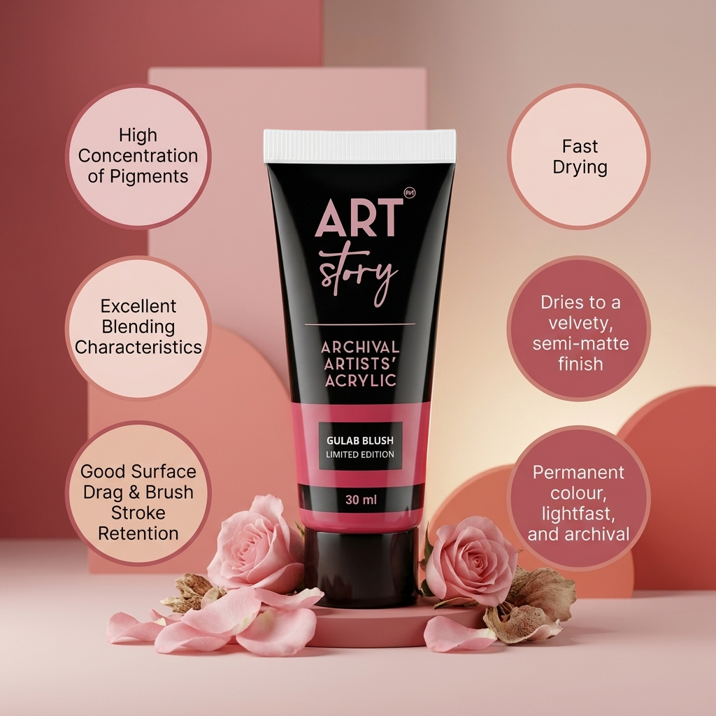 Artists Acrylic Colour Gulab Blush 30ml Tube