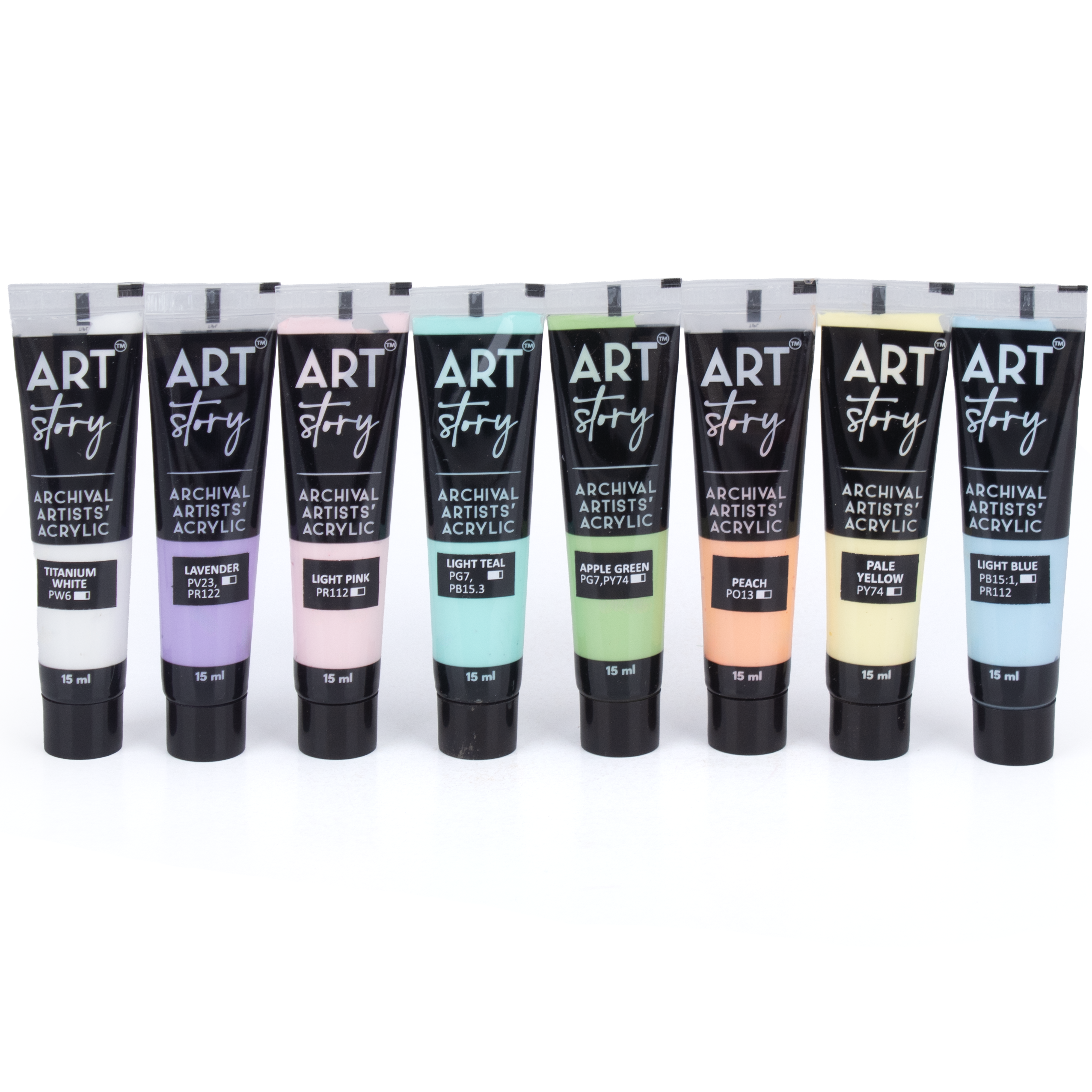 Artists Acrylic Set Pastel 8 Colours X 15ml each IB