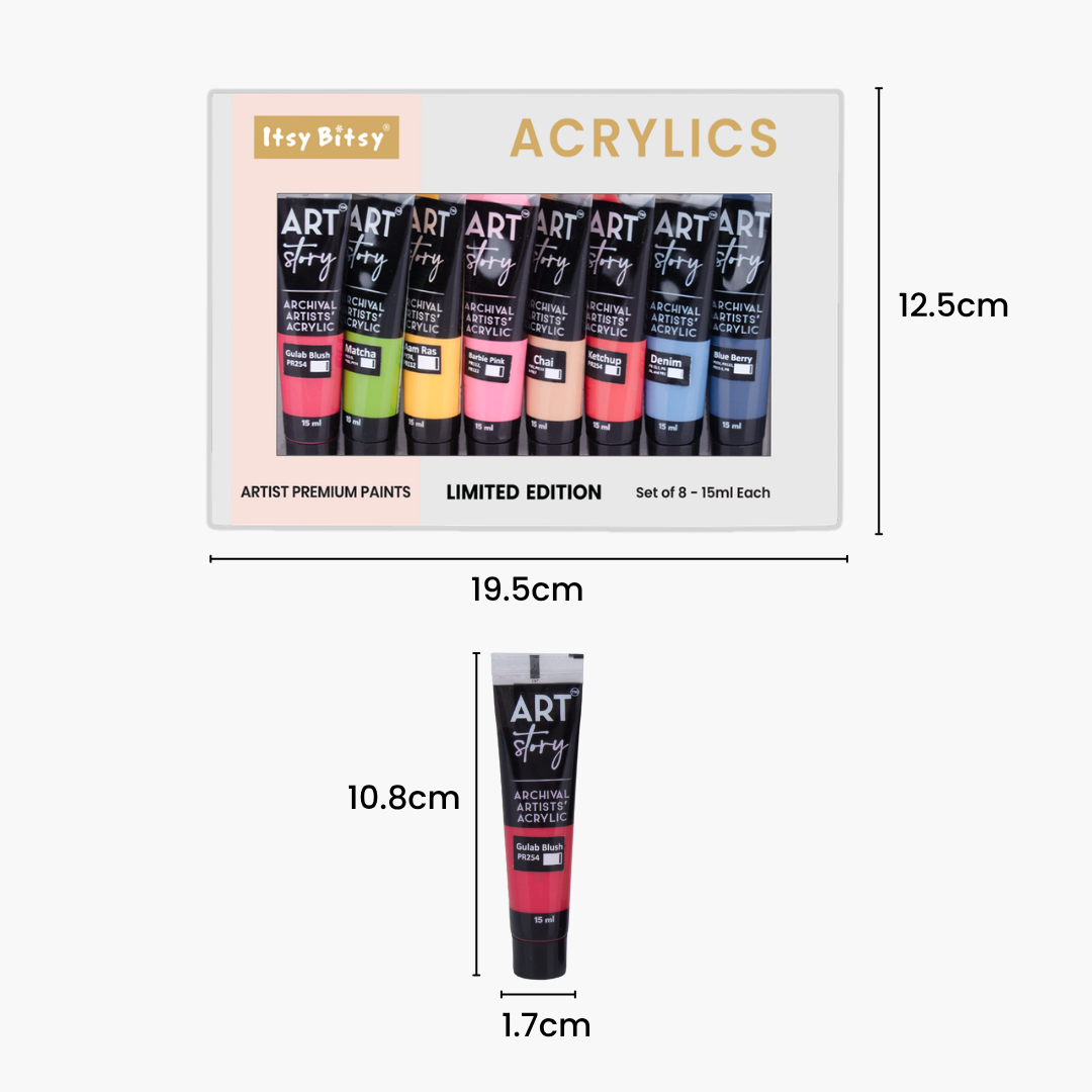 Artists Acrylic Set Limited Edition 8 Colours X 15ml each IB