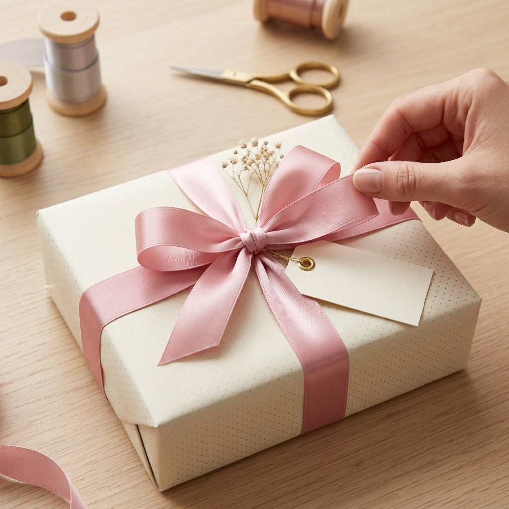 Satin Ribbon 25mm Pastel Pink 4mtr 1 Roll