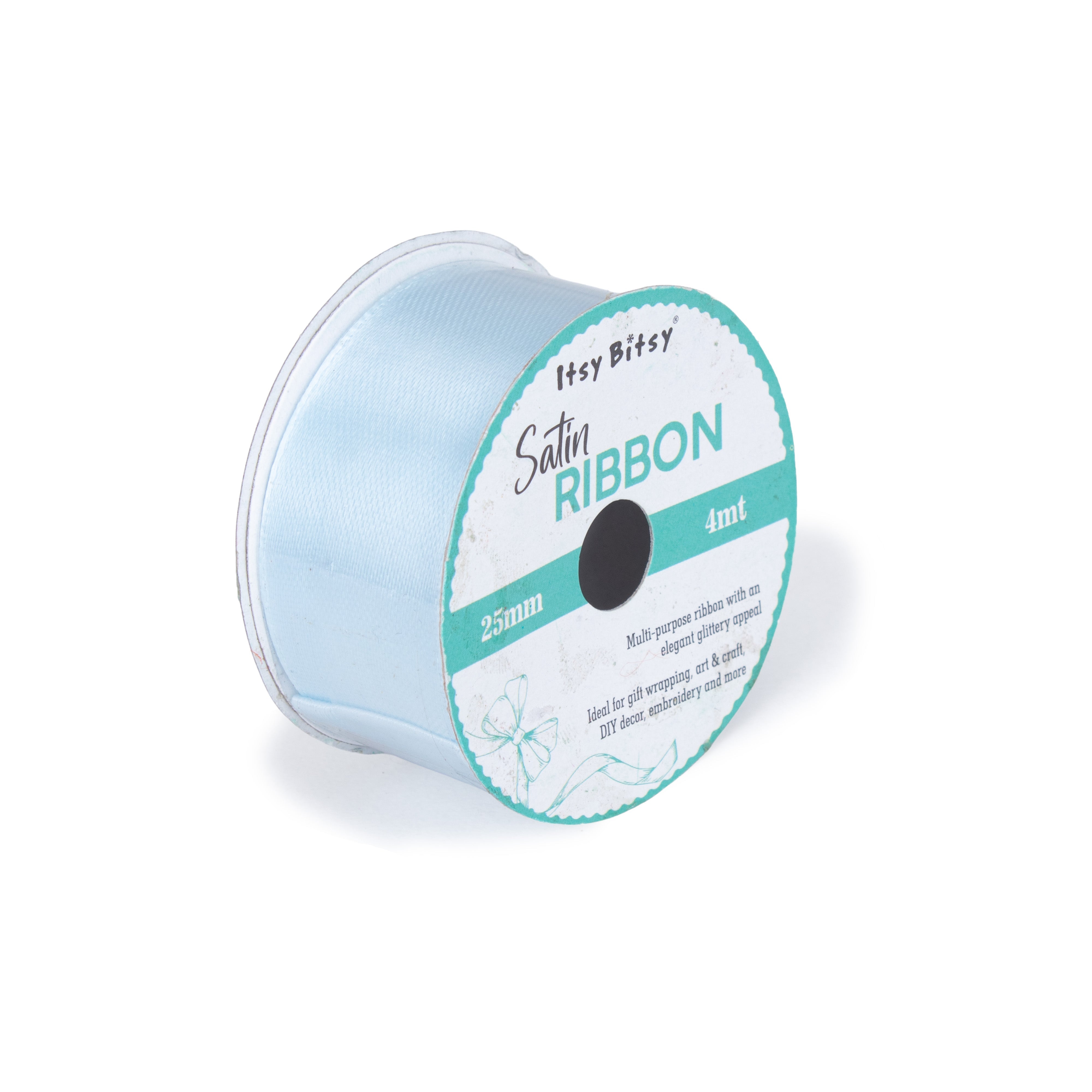 Satin Ribbon 25mm Pastel Blue 4mtr 1 Roll