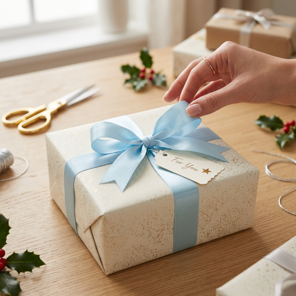 Satin Ribbon 25mm Pastel Blue 4mtr 1 Roll