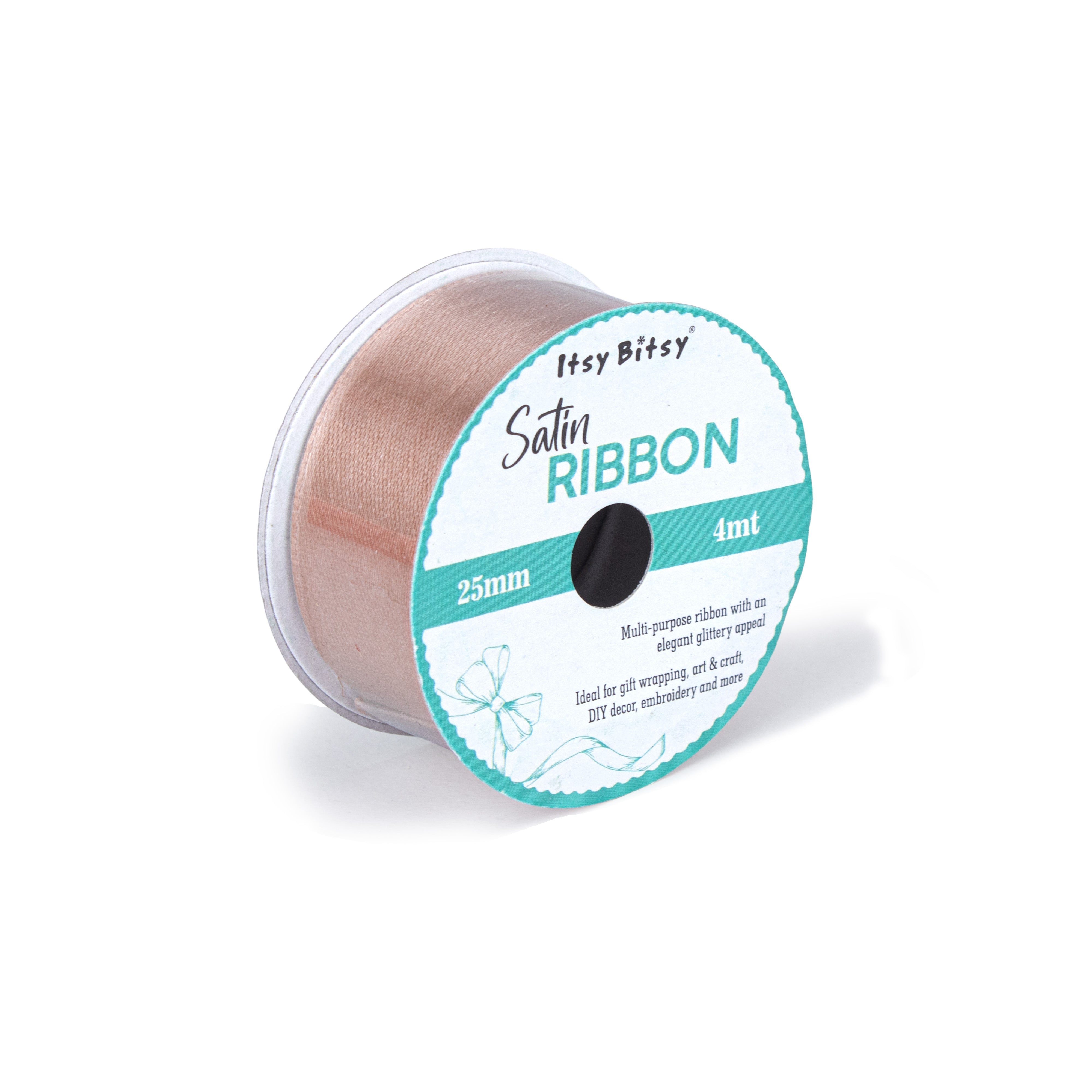 Satin Ribbon 25mm Latte 4mtr 1 Roll