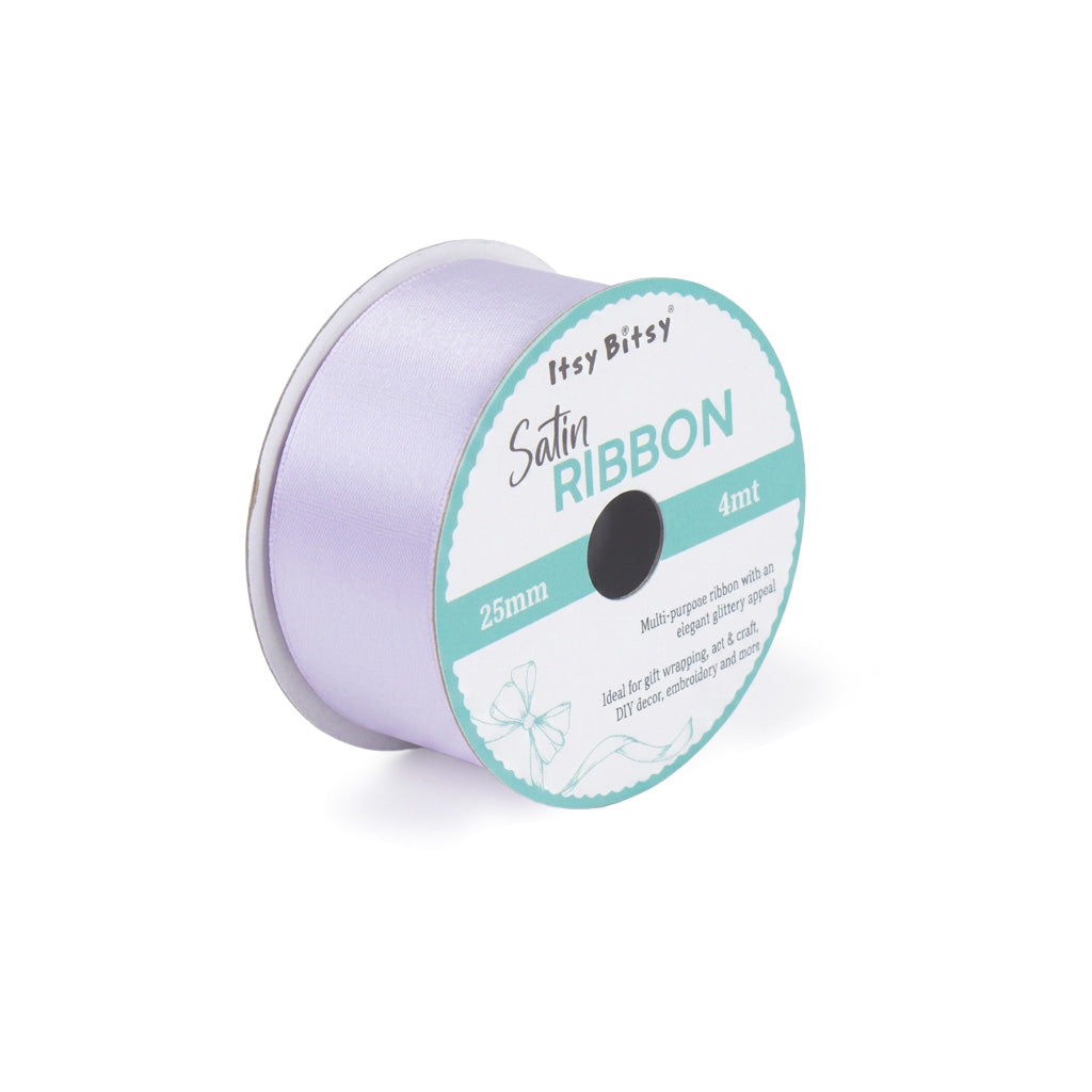 Satin Ribbon 25mm Light Orchid 4mtr 1 Roll