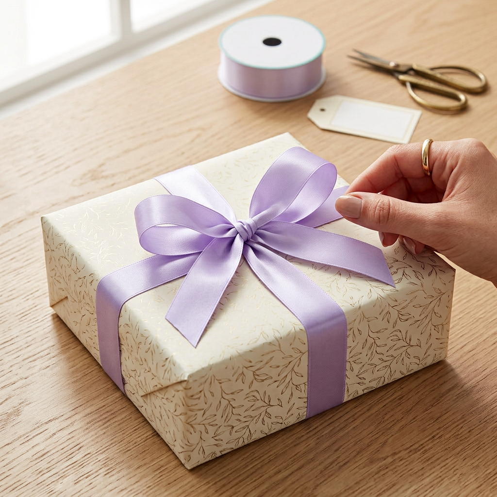 Satin Ribbon 25mm Light Orchid 4mtr 1 Roll