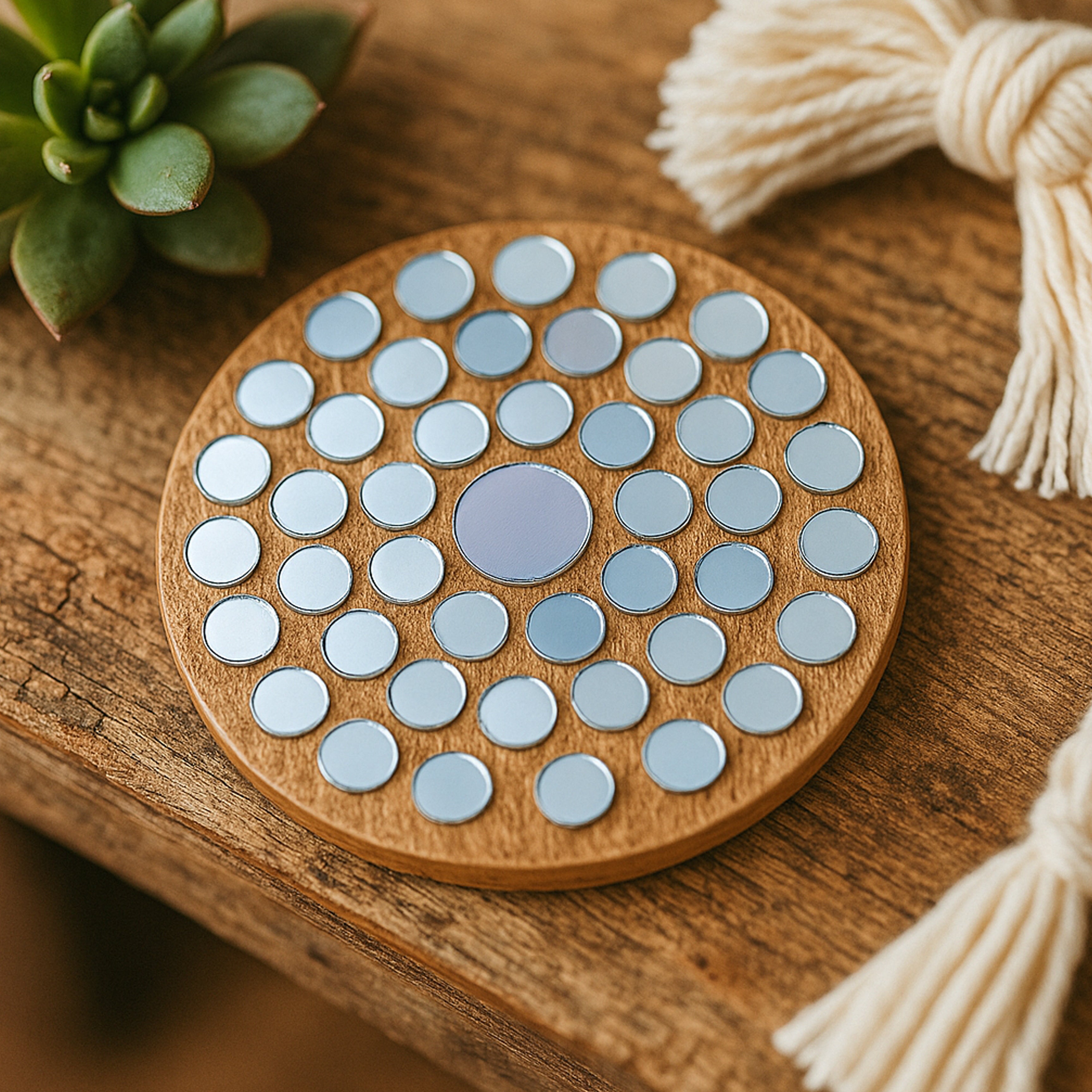 Cut Mirror Round Shape 8mm 14mm 20mm 42gm 6 COMP Blister