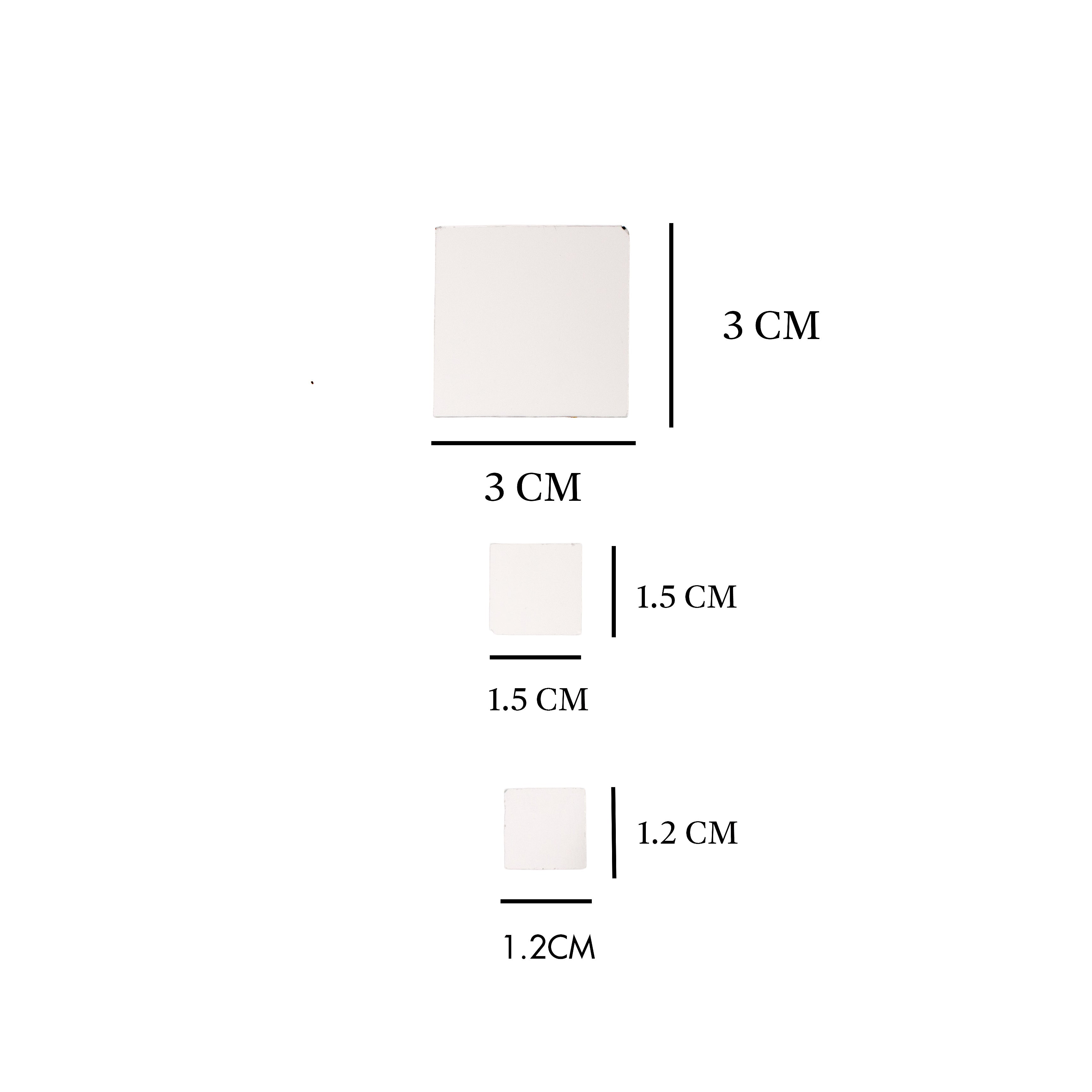 Cut Mirror Square Shape 12mm 14mm 30mm 42gm 6 COMP Blister