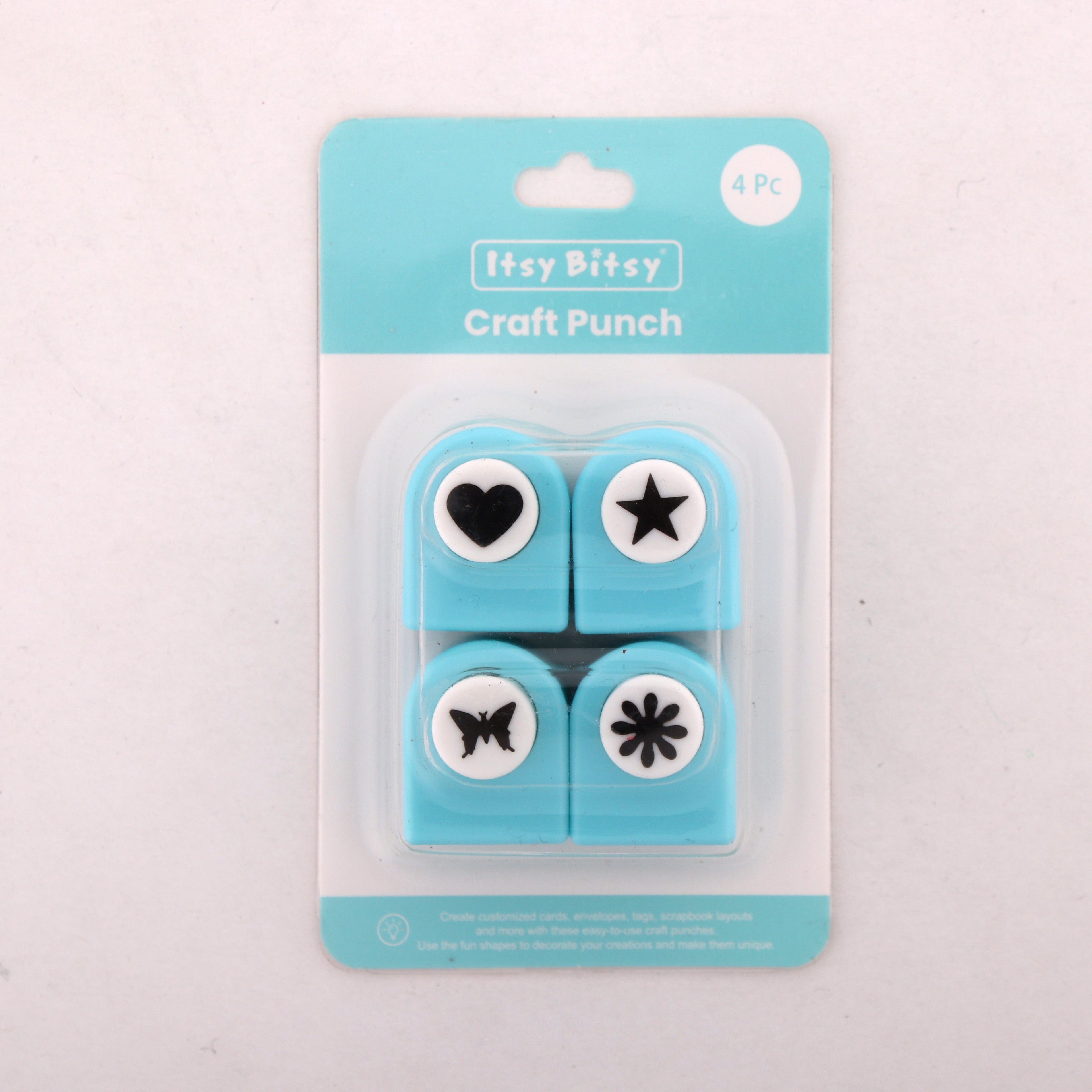 Craft Punch 4 Assorted Designs Blister Pack