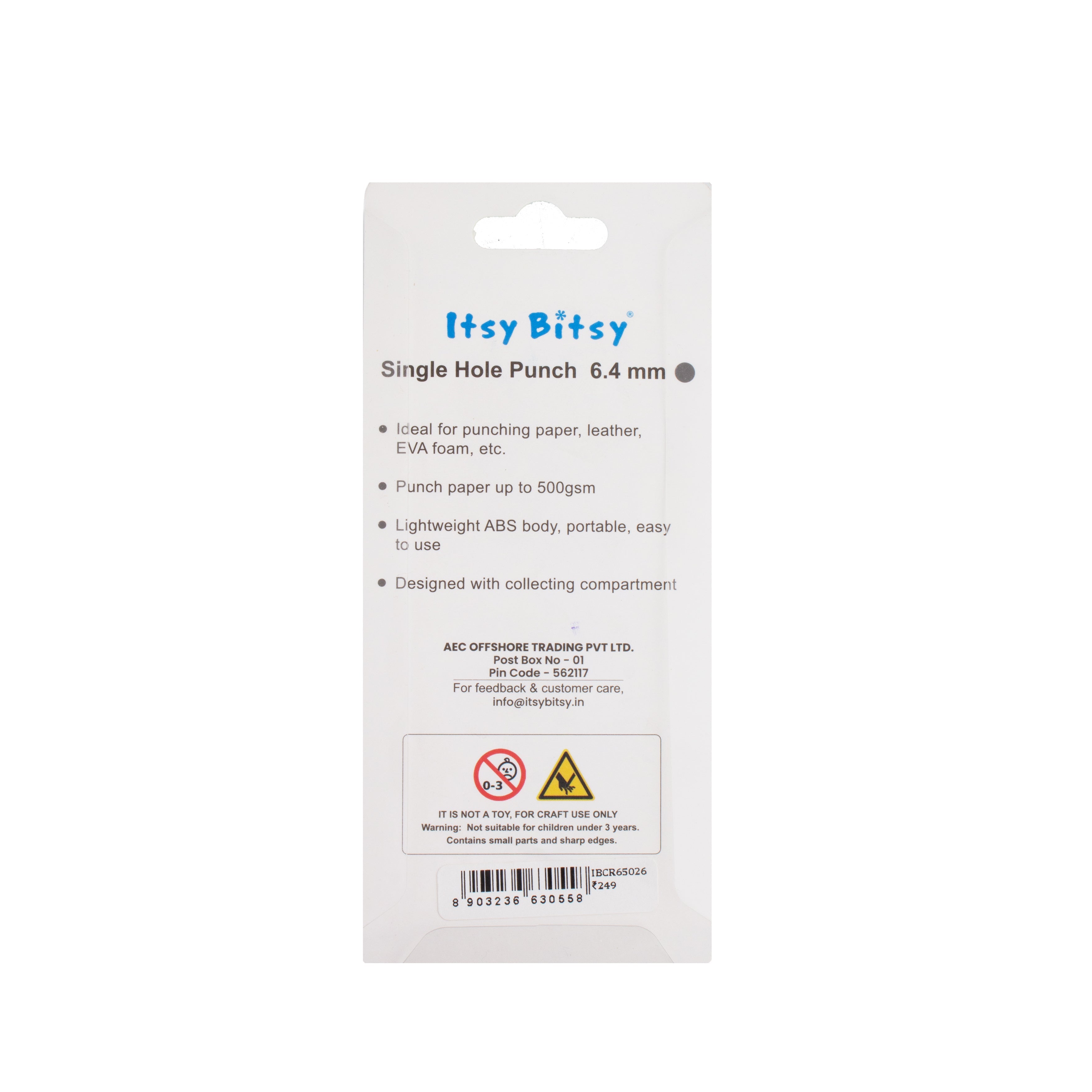 Single Hole Punch 6.4mm Blister Pack