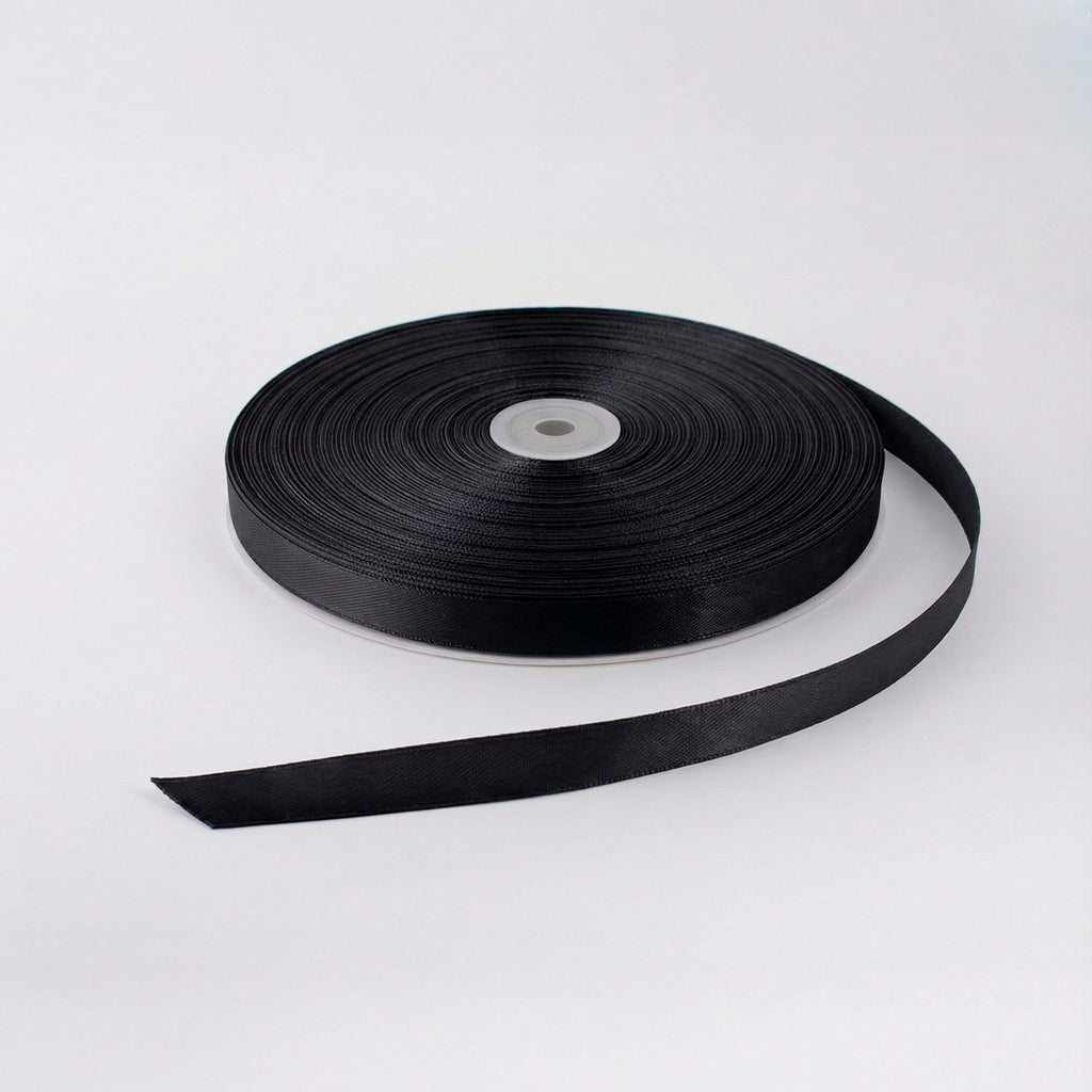 Satin Ribbon 12Mm 150Mtr  Black