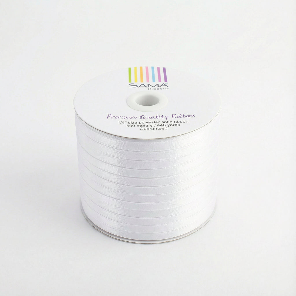 Satin Ribbon 6Mm 400Mtr White