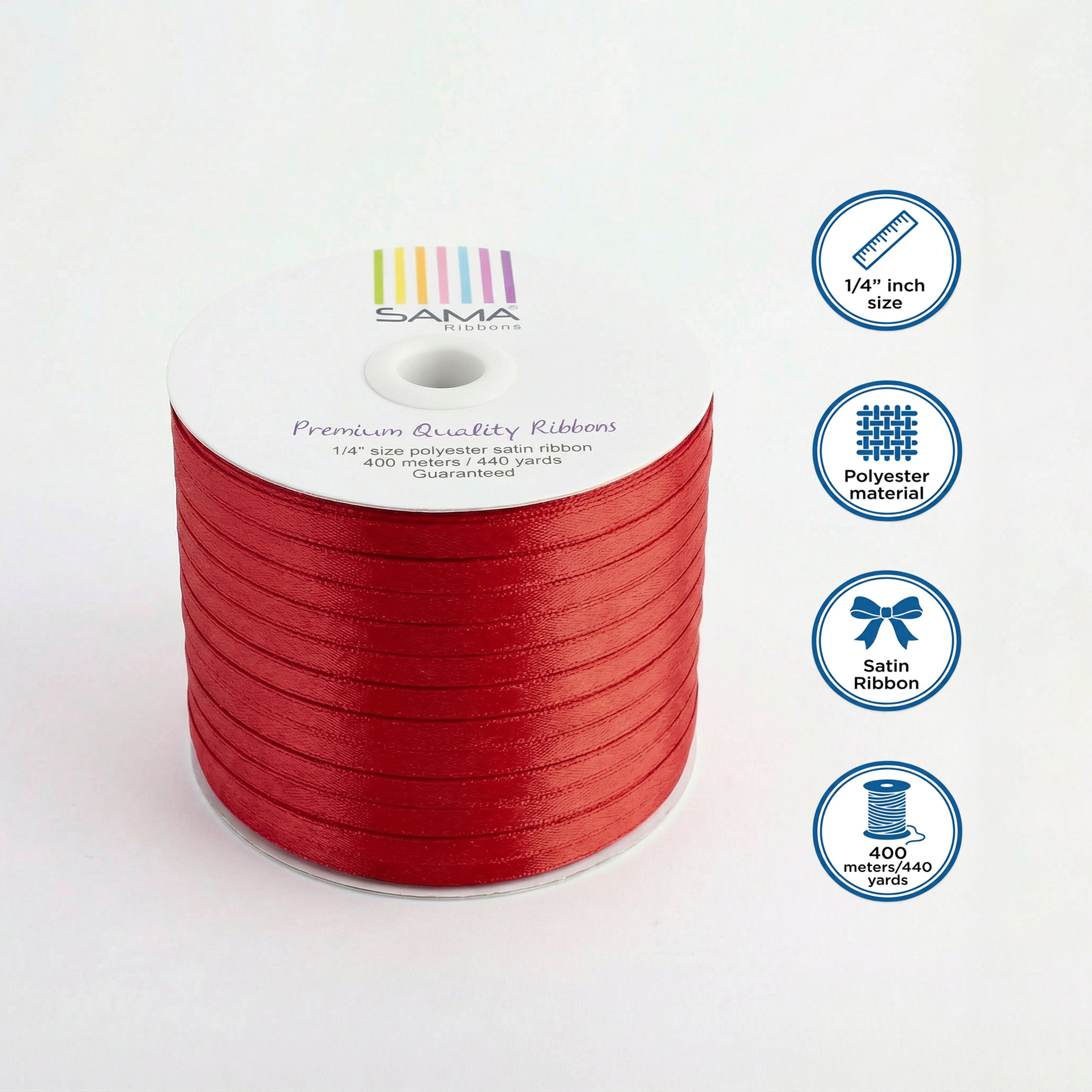 Satin Ribbon 6Mm 400Mtr Red