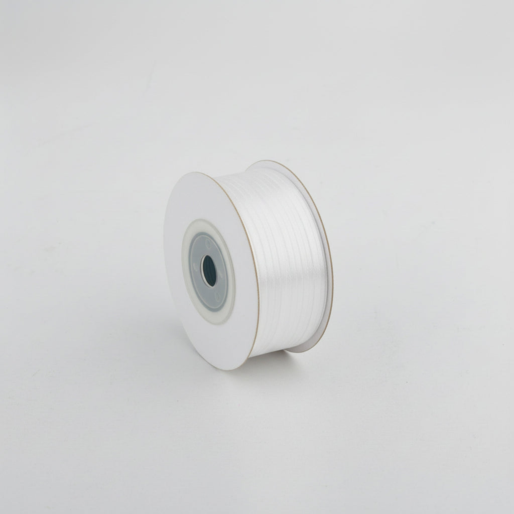 Satin Ribbon 3Mm 60Mtr White