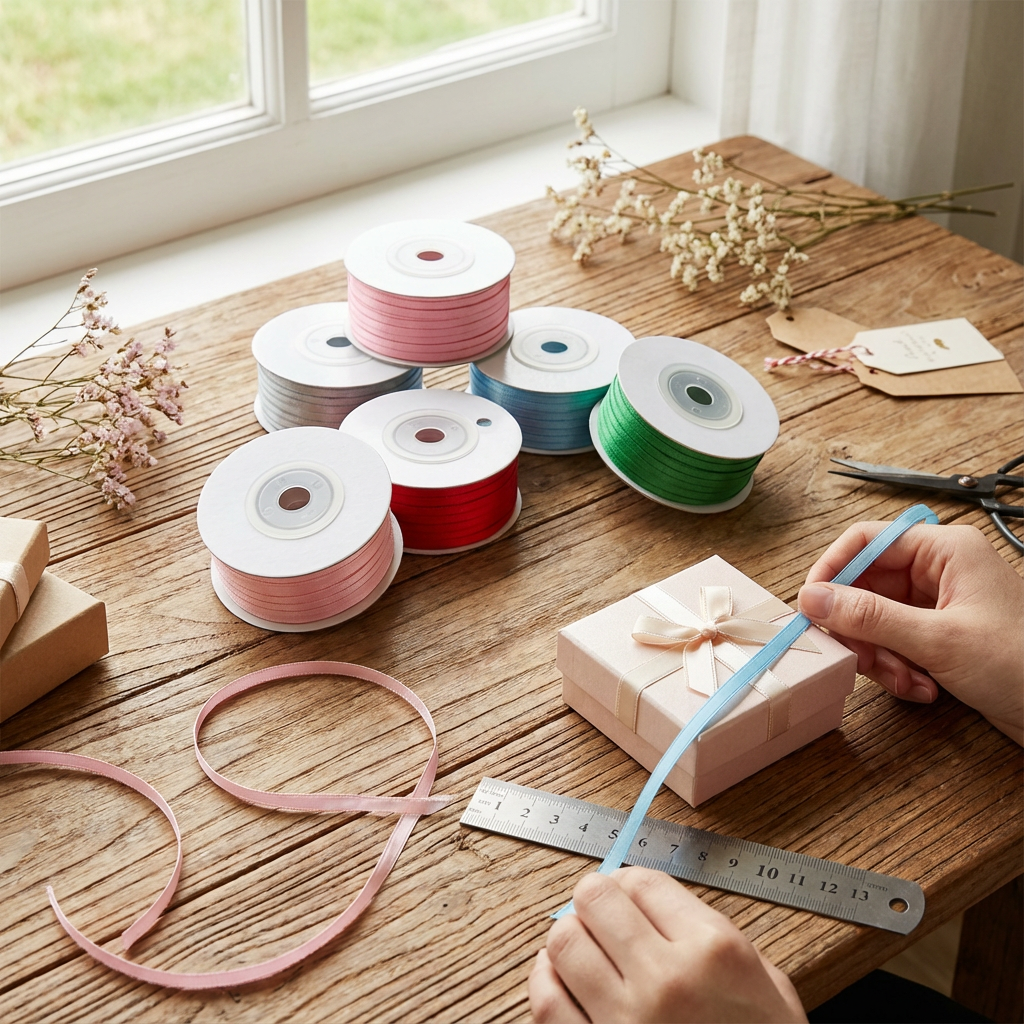 Satin Ribbon 3Mm 60Mtr Off White