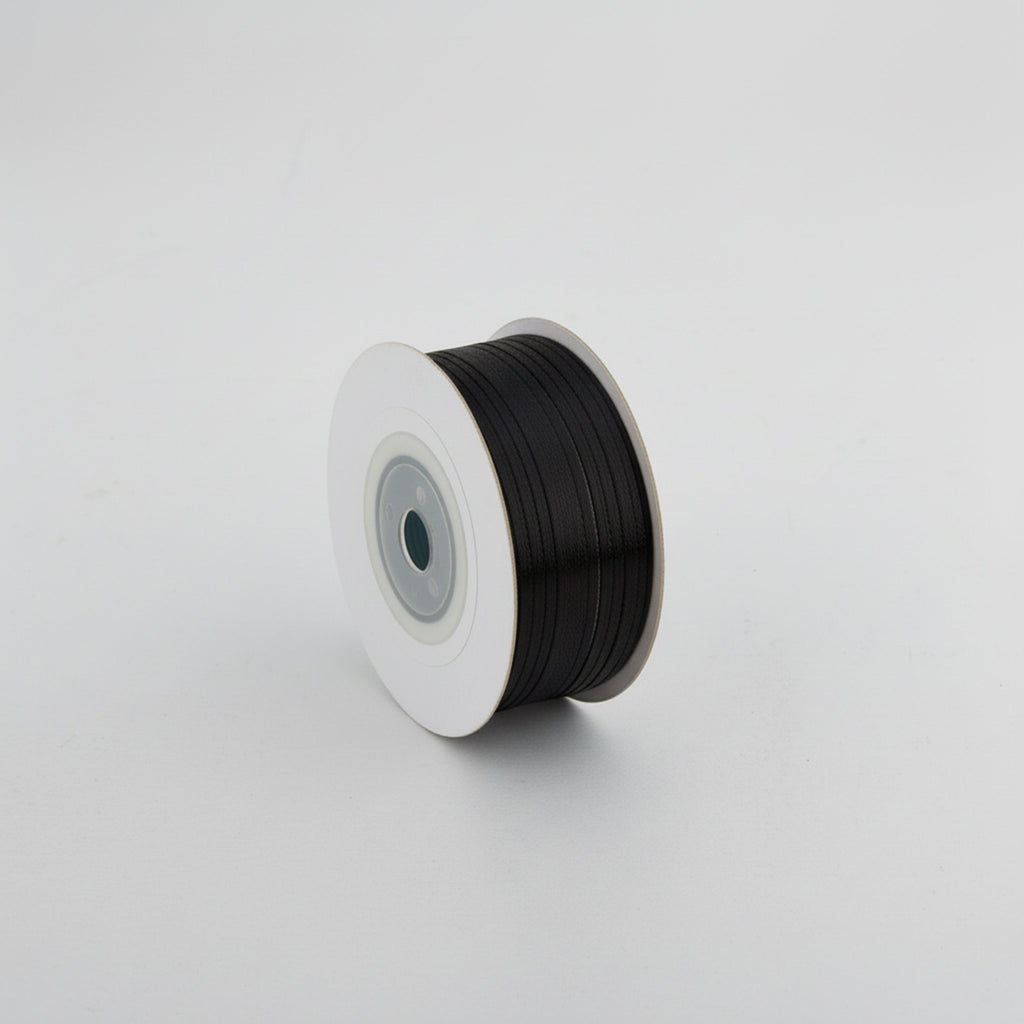 Satin Ribbon 3Mm 60Mtr Black
