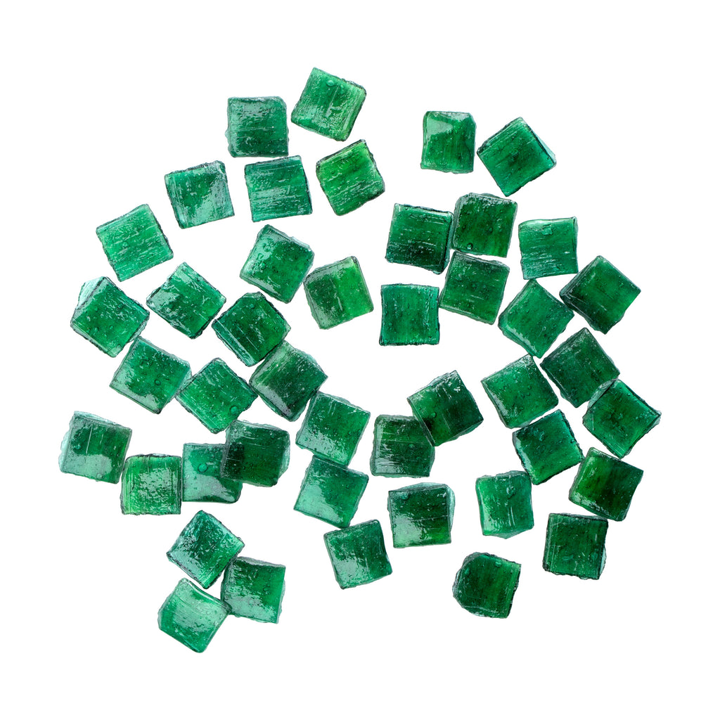 Glass Mosaic Tiles - Green, Square, 2mm, 30gm
