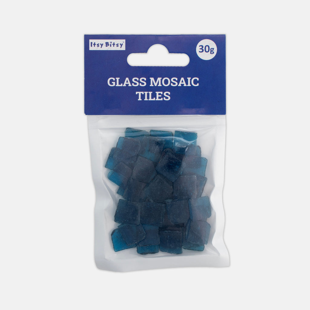 Glass Mosaic Tiles - Blue, Square 2mm, 30gm