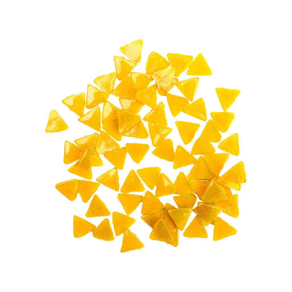 Glass Mosaic Tiles - Yellow, Triangle, 2mm, 30gm