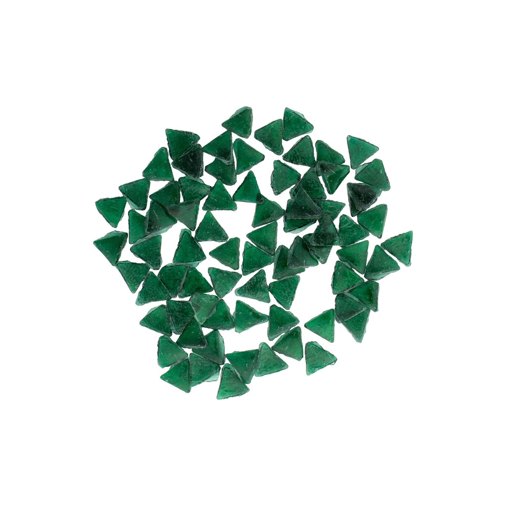 Glass Mosaic Tiles - Green Triangle, 2mm, 30gm