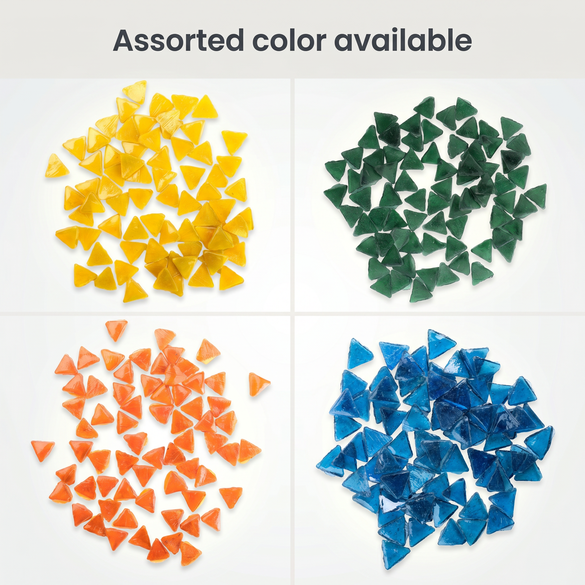 Glass Mosaic Tiles - Red, Triangle, 2mm, 30gm
