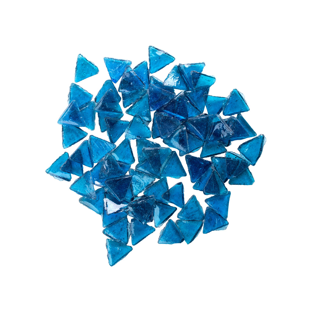Glass Mosaic Tiles - Blue, Triangle, 2mm, 30gm
