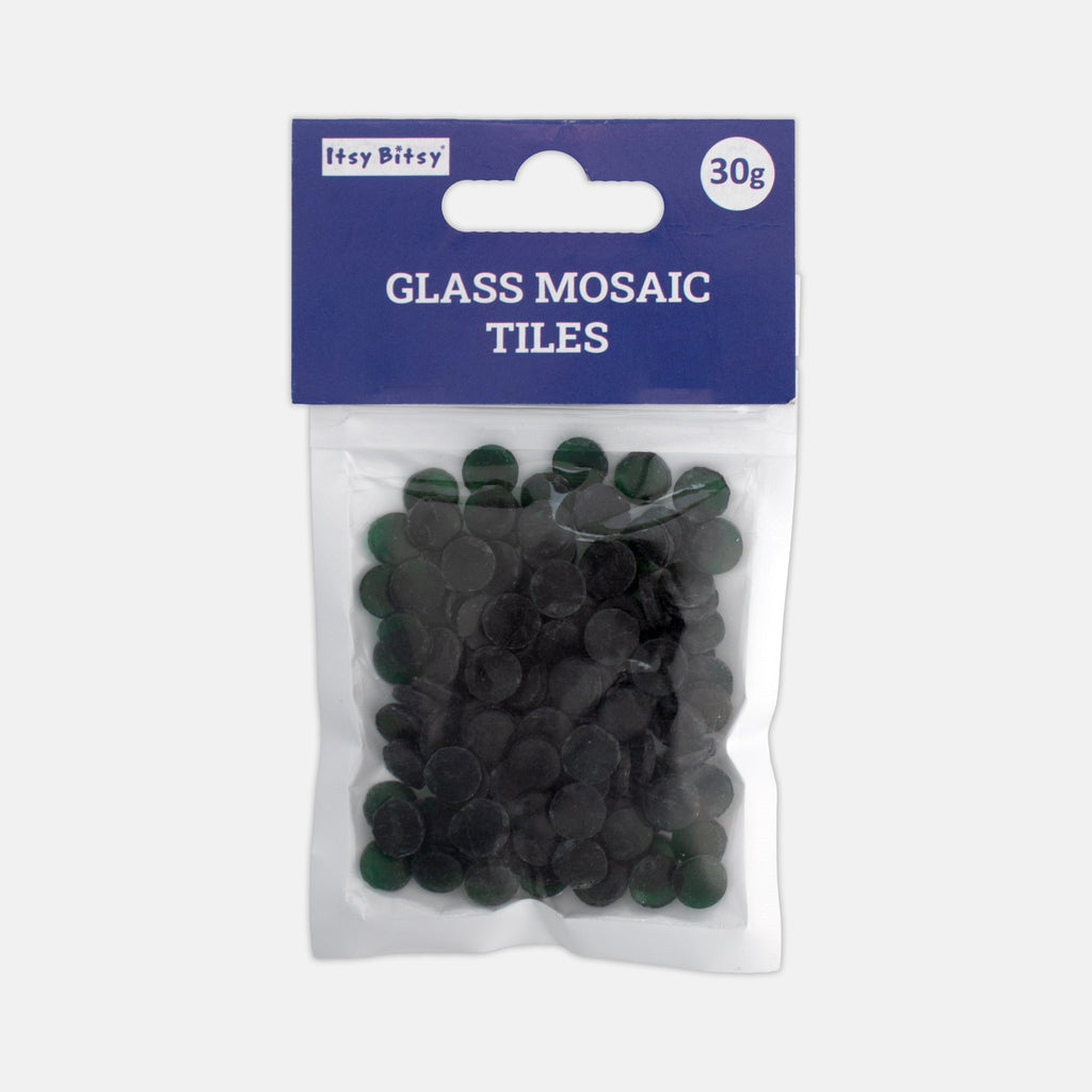 Glass Mosaic Tiles - Green, Round, 2mm, 30gm
