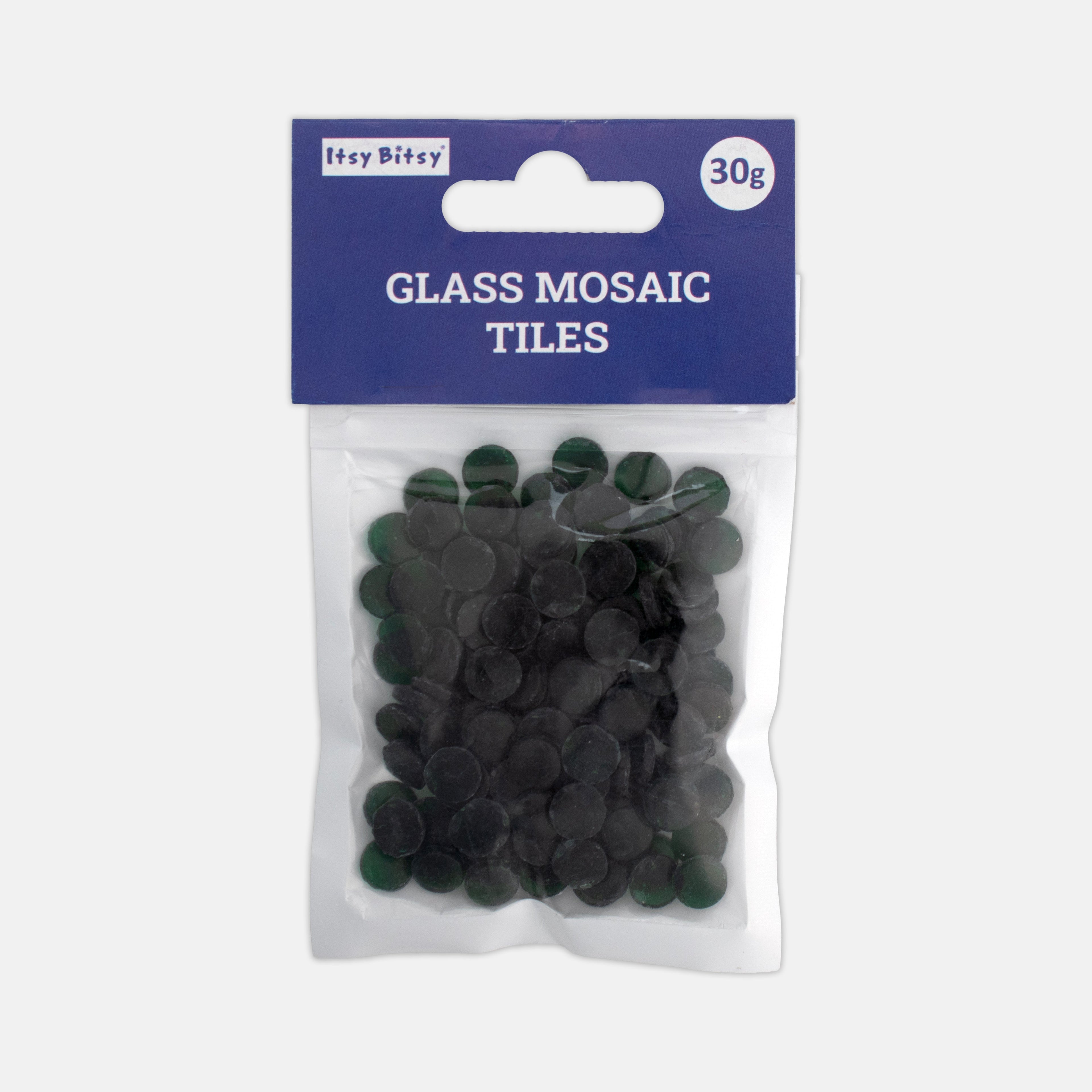 Glass Mosaic Tiles - Green, Round, 2mm, 30gm