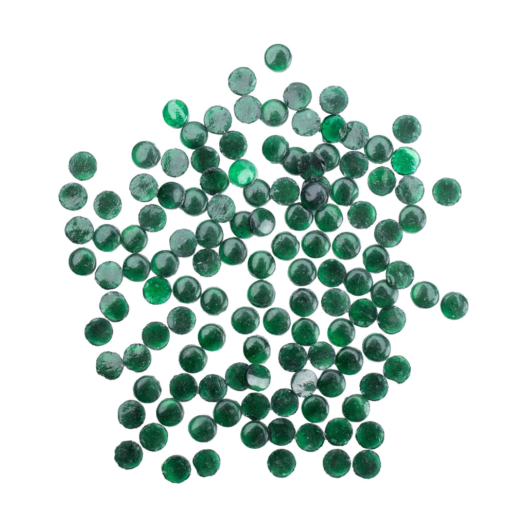 Glass Mosaic Tiles - Green, Round, 2mm, 30gm