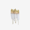 Goose Feathers with Glitter Tip Snow Gold 10 to 15cm 6pc
