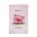 Greeting Card & Envelope Missing Pig Time 4 X 6inch 2pc