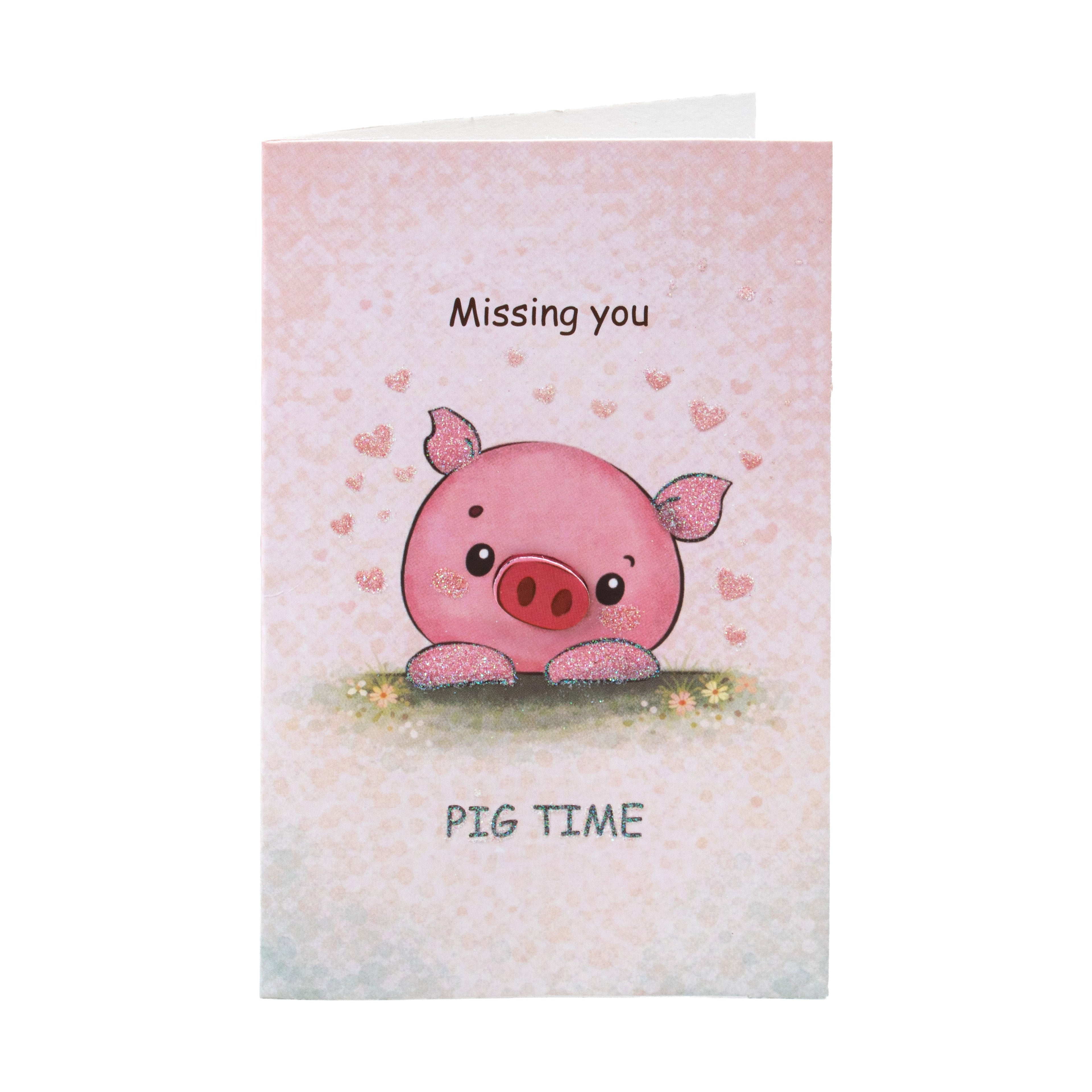 Greeting Card & Envelope Missing Pig Time 4 X 6inch 2pc