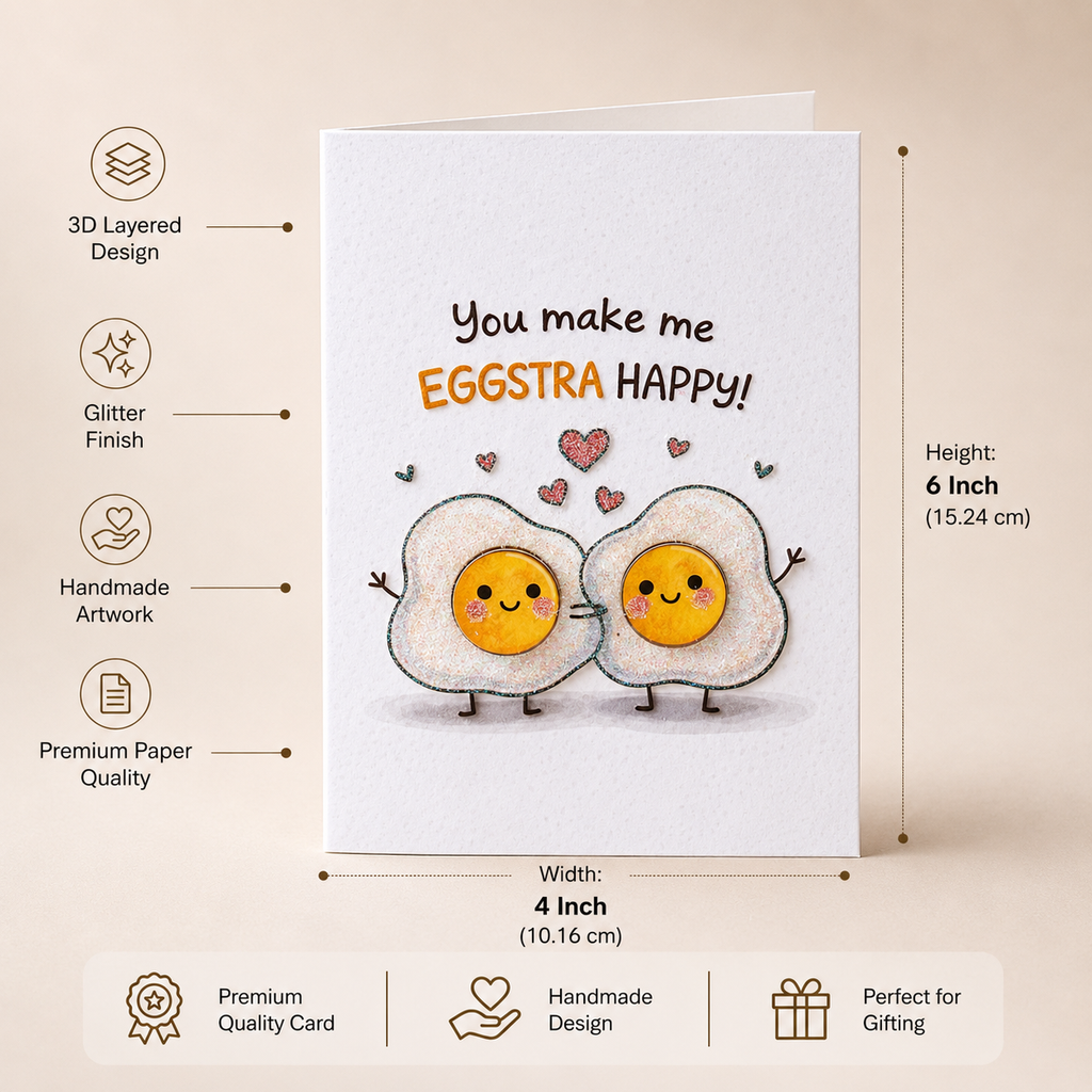 Greeting Card & Envelope Eggstra Happy 4 X 6inch 2pc