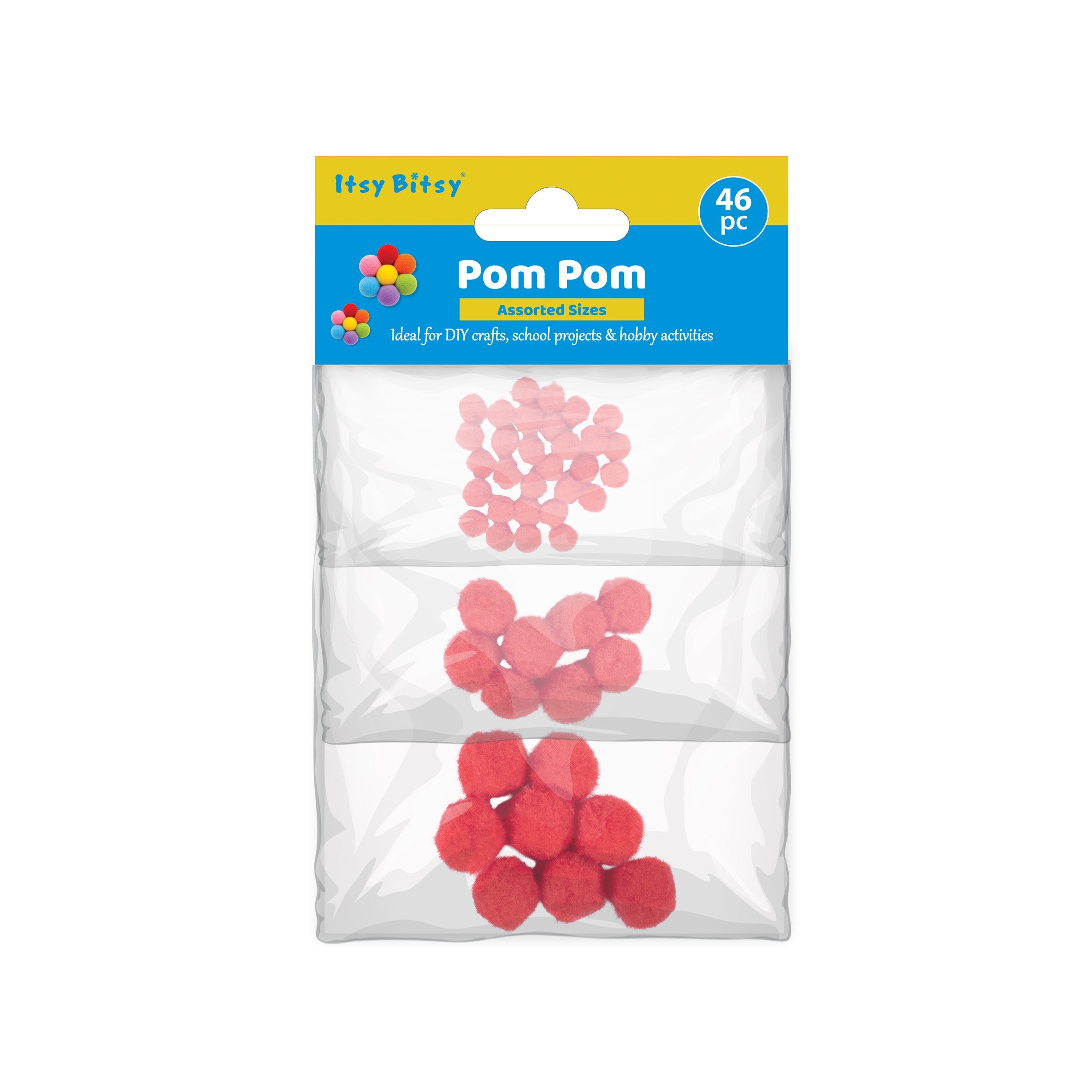Pom Pom Red 10 /16 / 20mm 3 size Layer pack 46pc