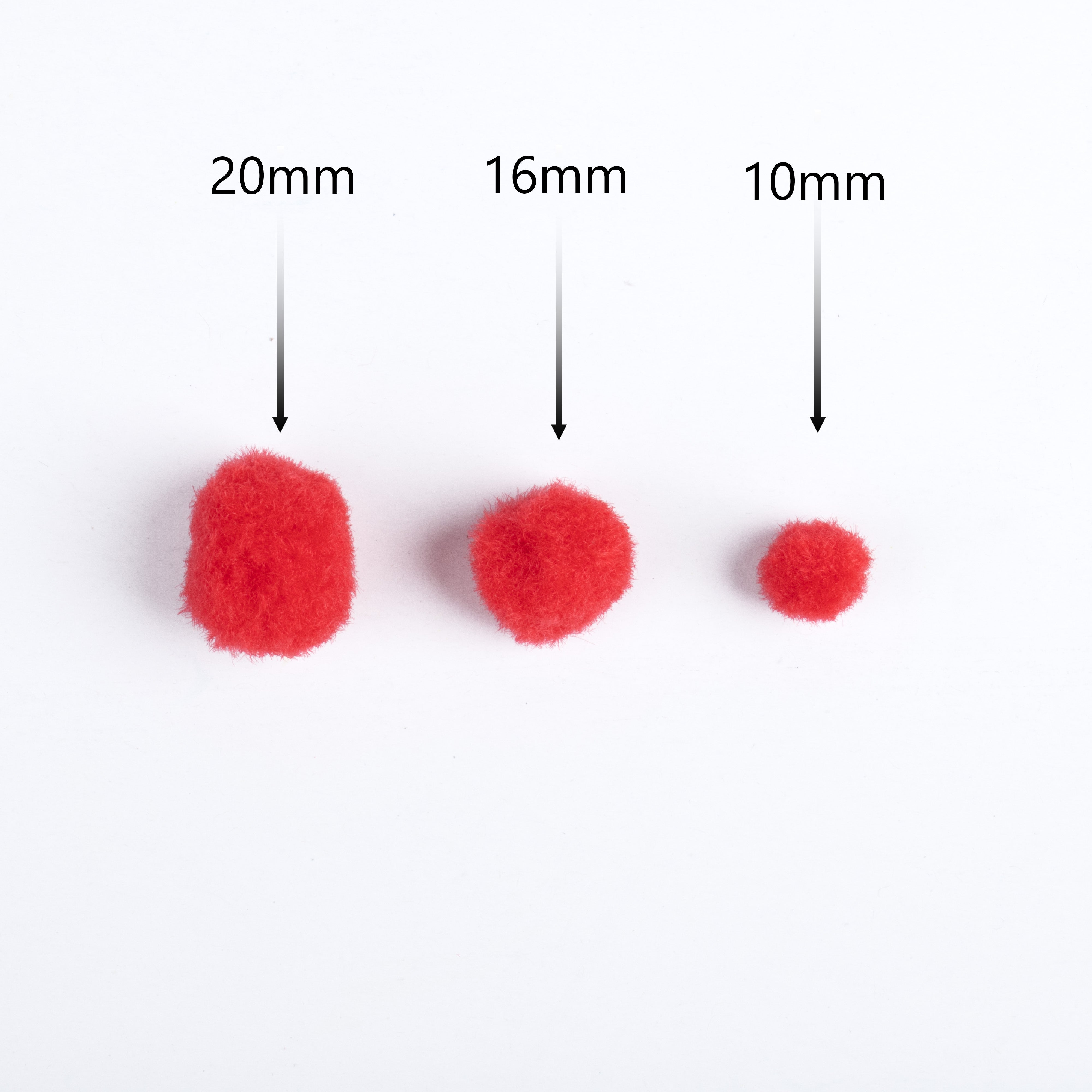 Pom Pom Red 10 /16 / 20mm 3 size Layer pack 46pc