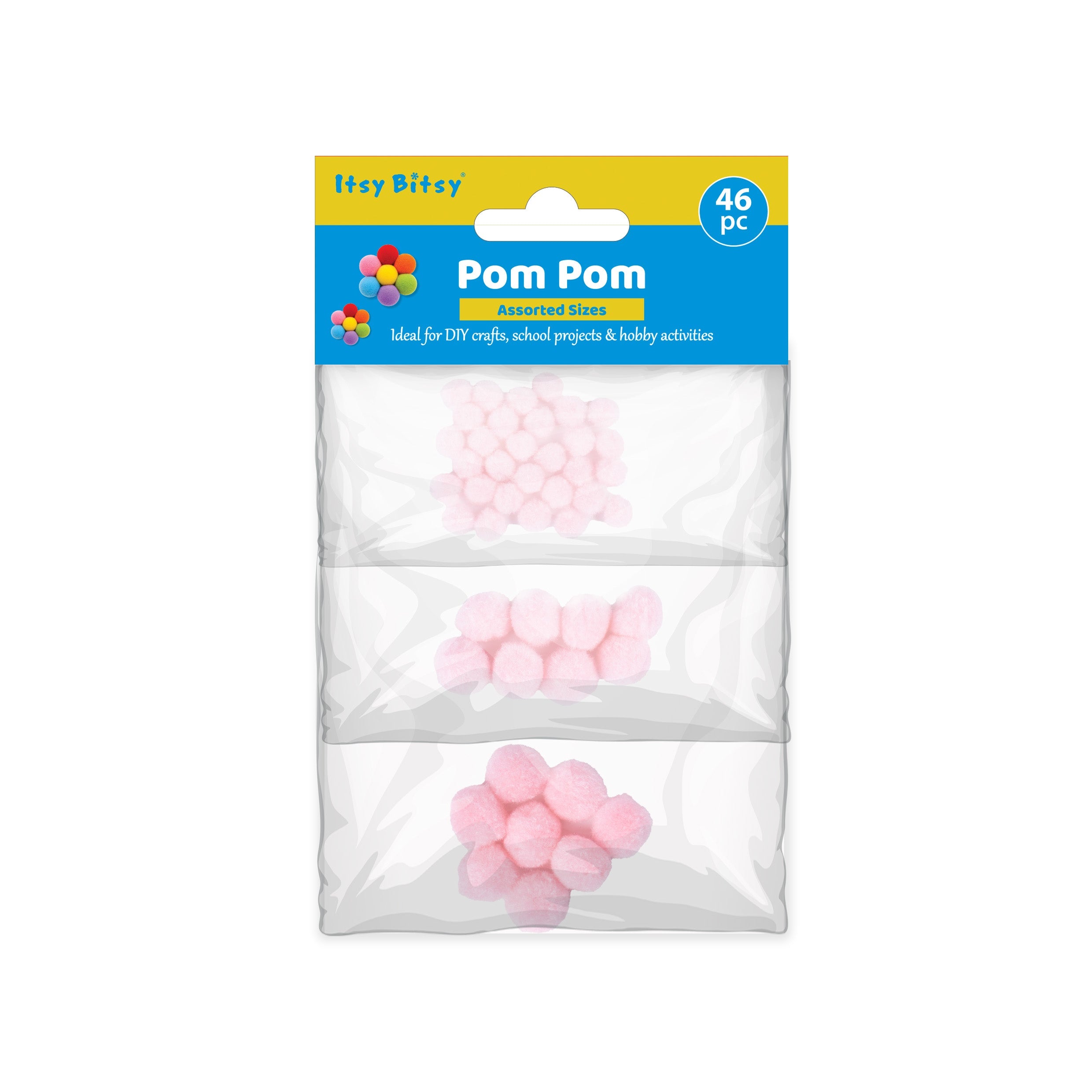 Pom Pom Light Pink 10 /16 / 20mm 3 size Layer pack 46pc