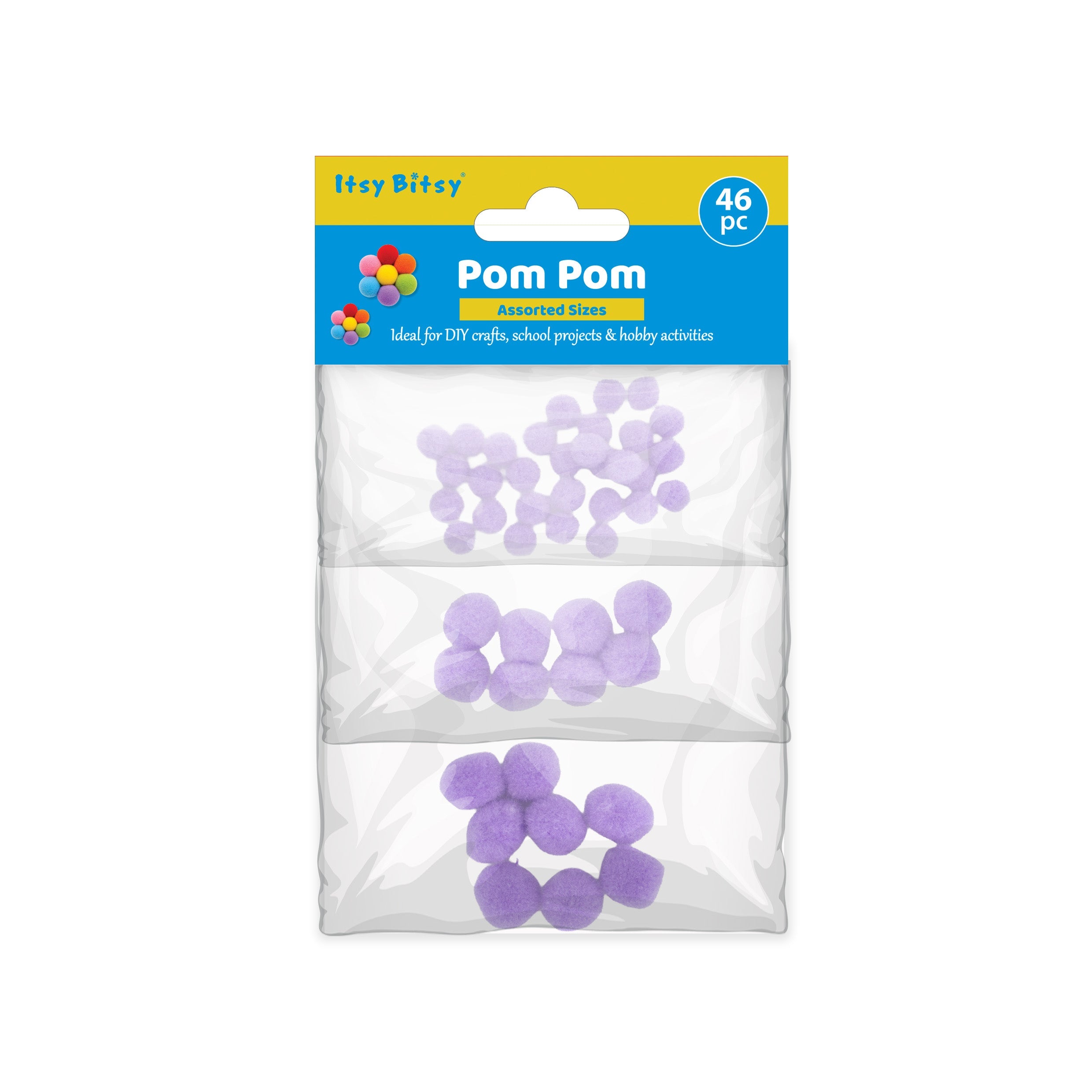 Pom Pom Purple 10 /16 / 20mm 3 size Layer pack 46pc