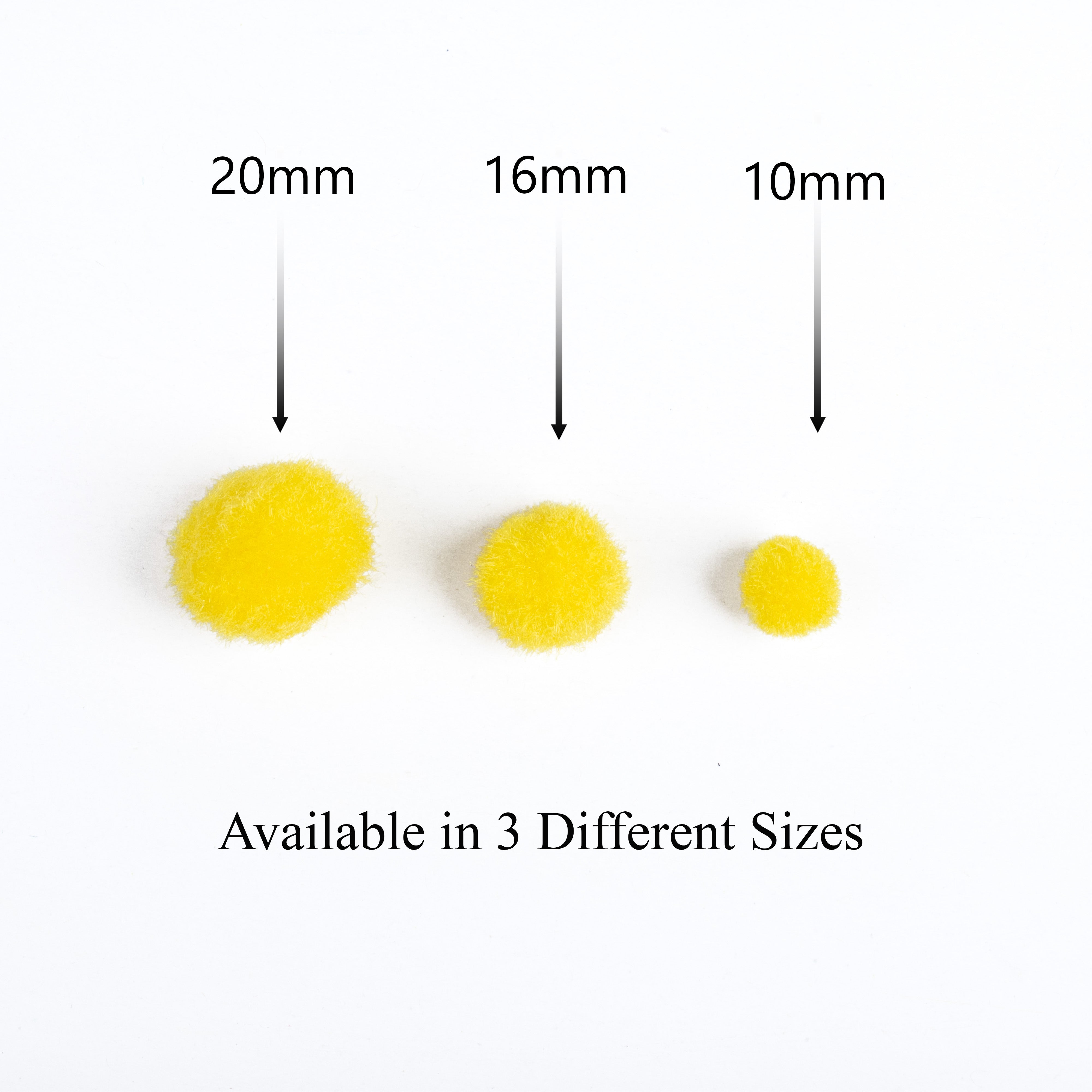 Pom Pom Bright Yellow 10 /16 / 20mm 3 size Layer pack 46pc