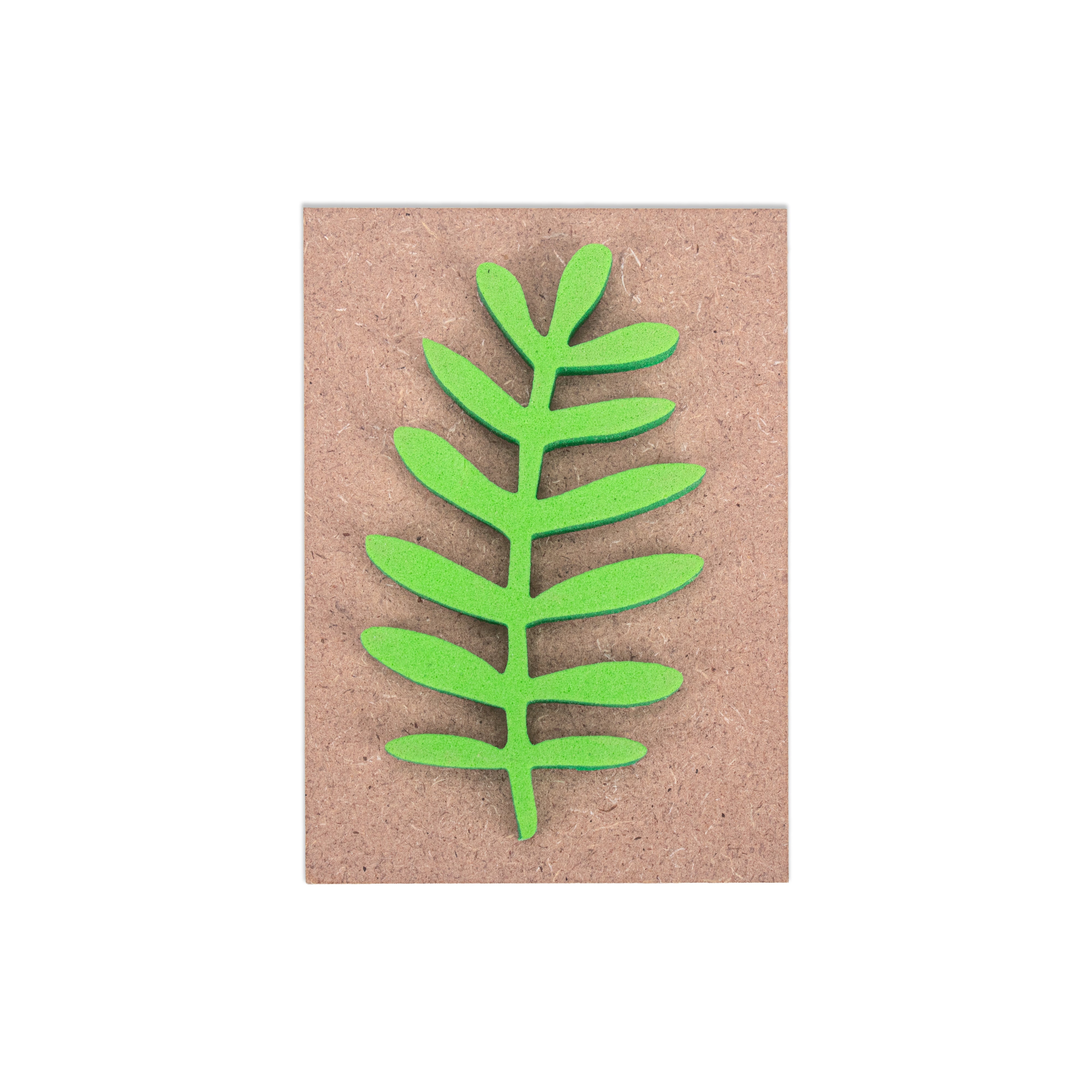 Foam Stamp Forest Foliage 7.4 x 4.3cm X 5mm Thick (MDF Base 5.5mm thick rectangle 8.3 x 5.8cm) 1pc