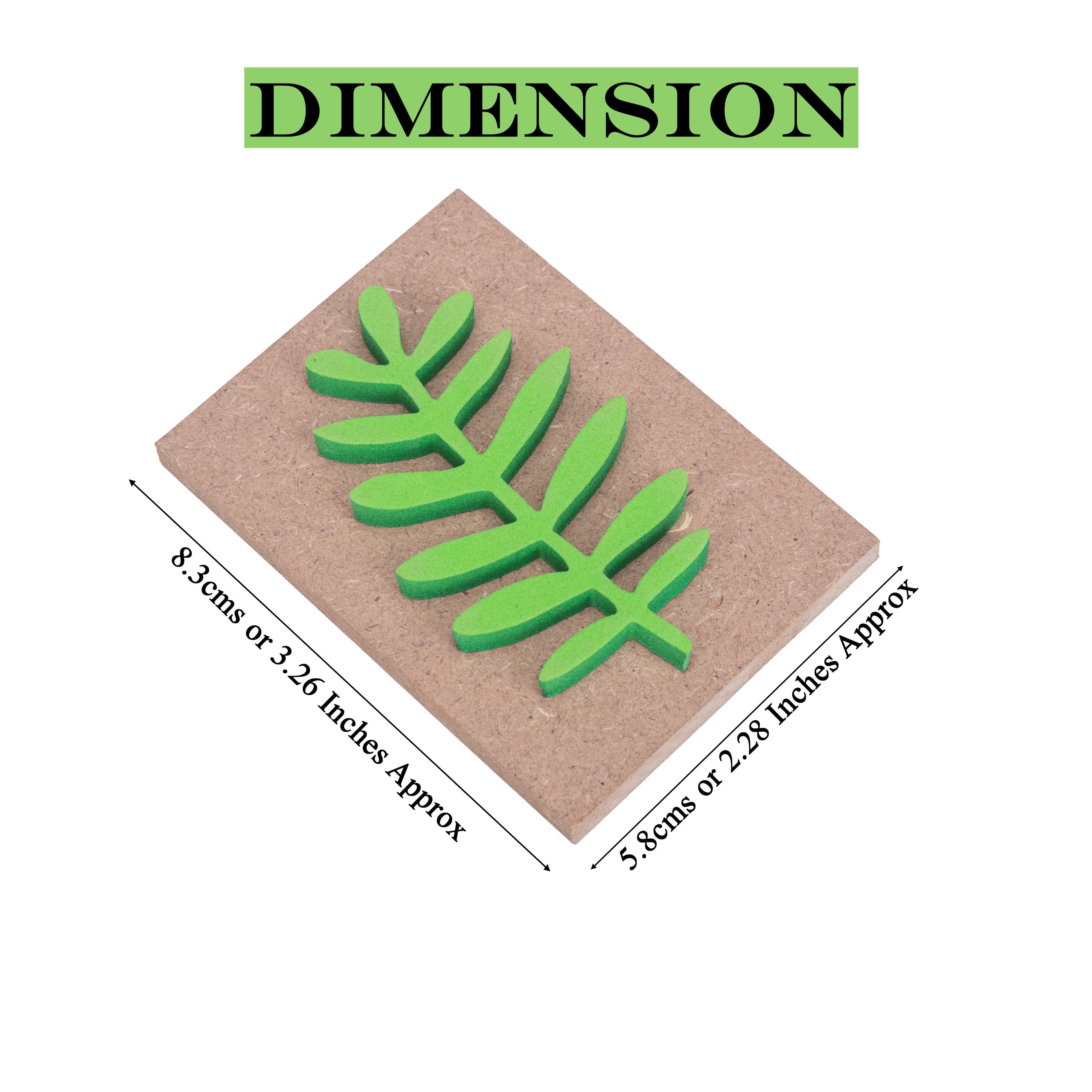 Foam Stamp Forest Foliage 7.4 x 4.3cm X 5mm Thick (MDF Base 5.5mm thick rectangle 8.3 x 5.8cm) 1pc