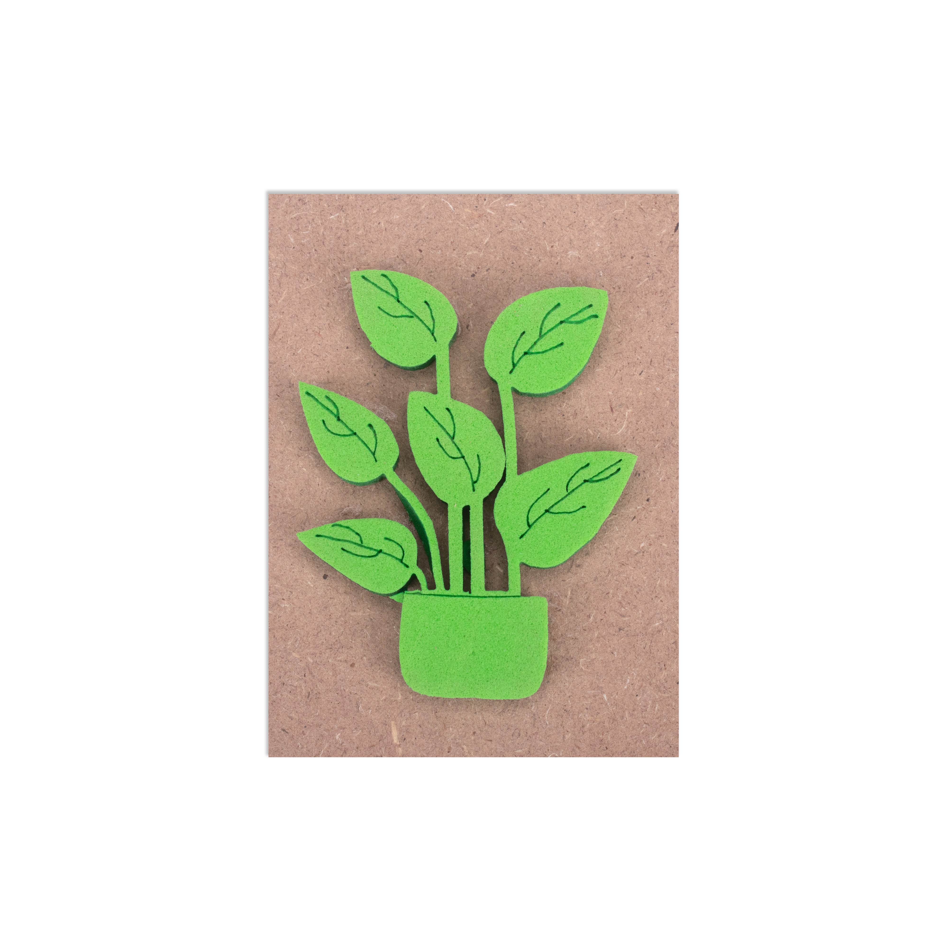 Foam Stamp Indoor Green 6 x 5cm X 5mm Thick (MDF Base 5.5mm thick rectangle 8.3 x 5.8cm) 1pc