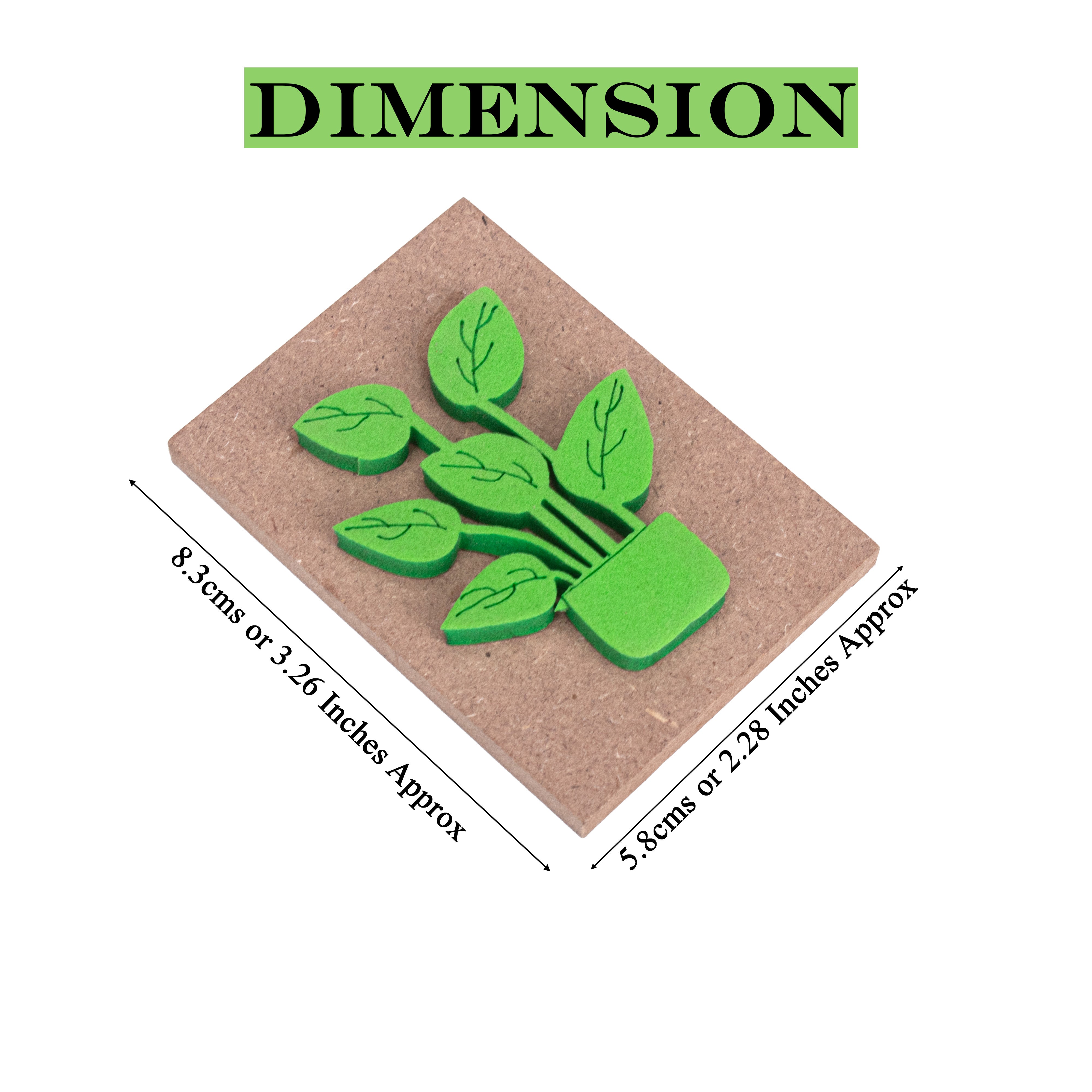 Foam Stamp Indoor Green 6 x 5cm X 5mm Thick (MDF Base 5.5mm thick rectangle 8.3 x 5.8cm) 1pc