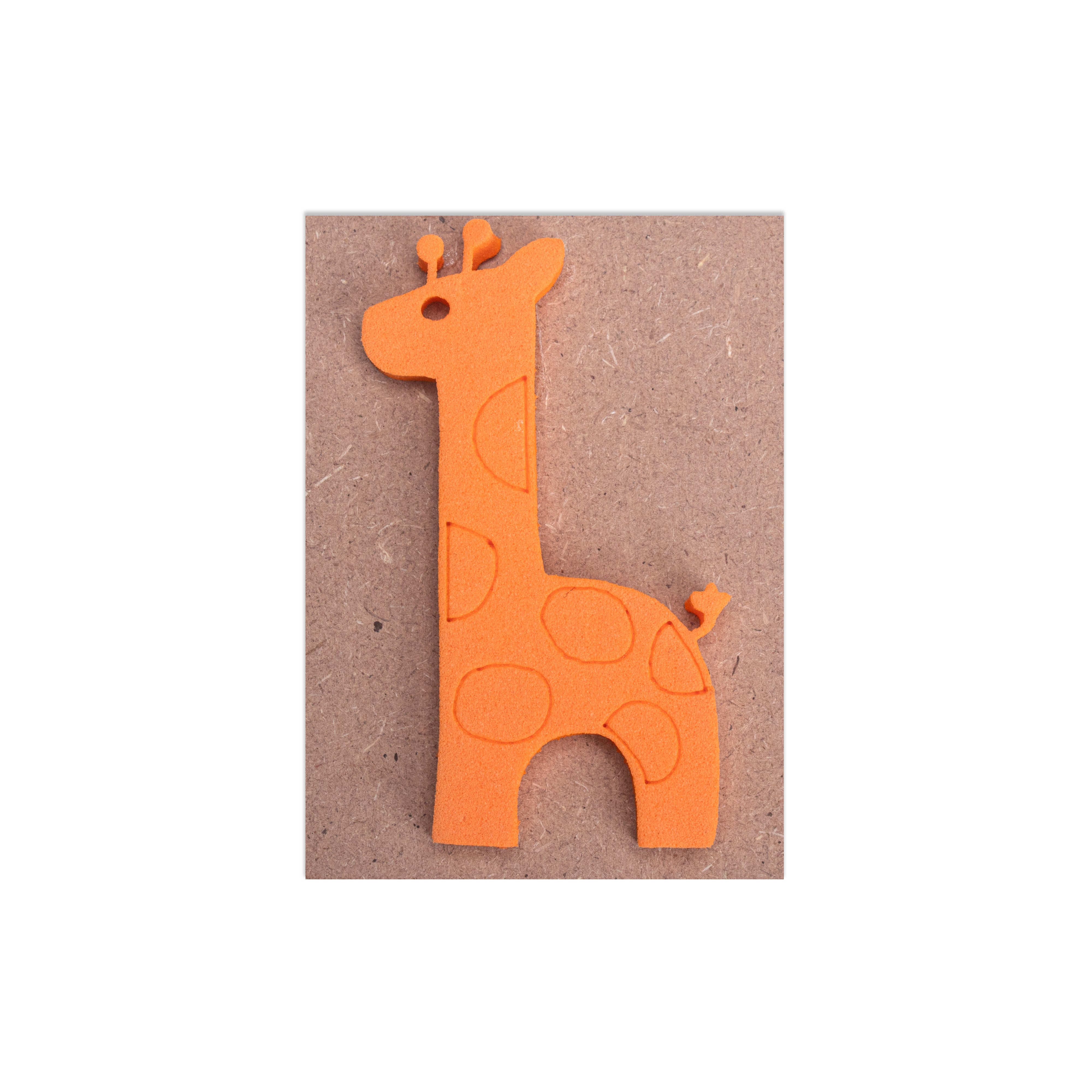 Foam Stamp Giraffe 4.5 x 7.3cm X 5mm Thick (MDF Base 5.5mm thick rectangle 8 x 5.8cm) 1pc