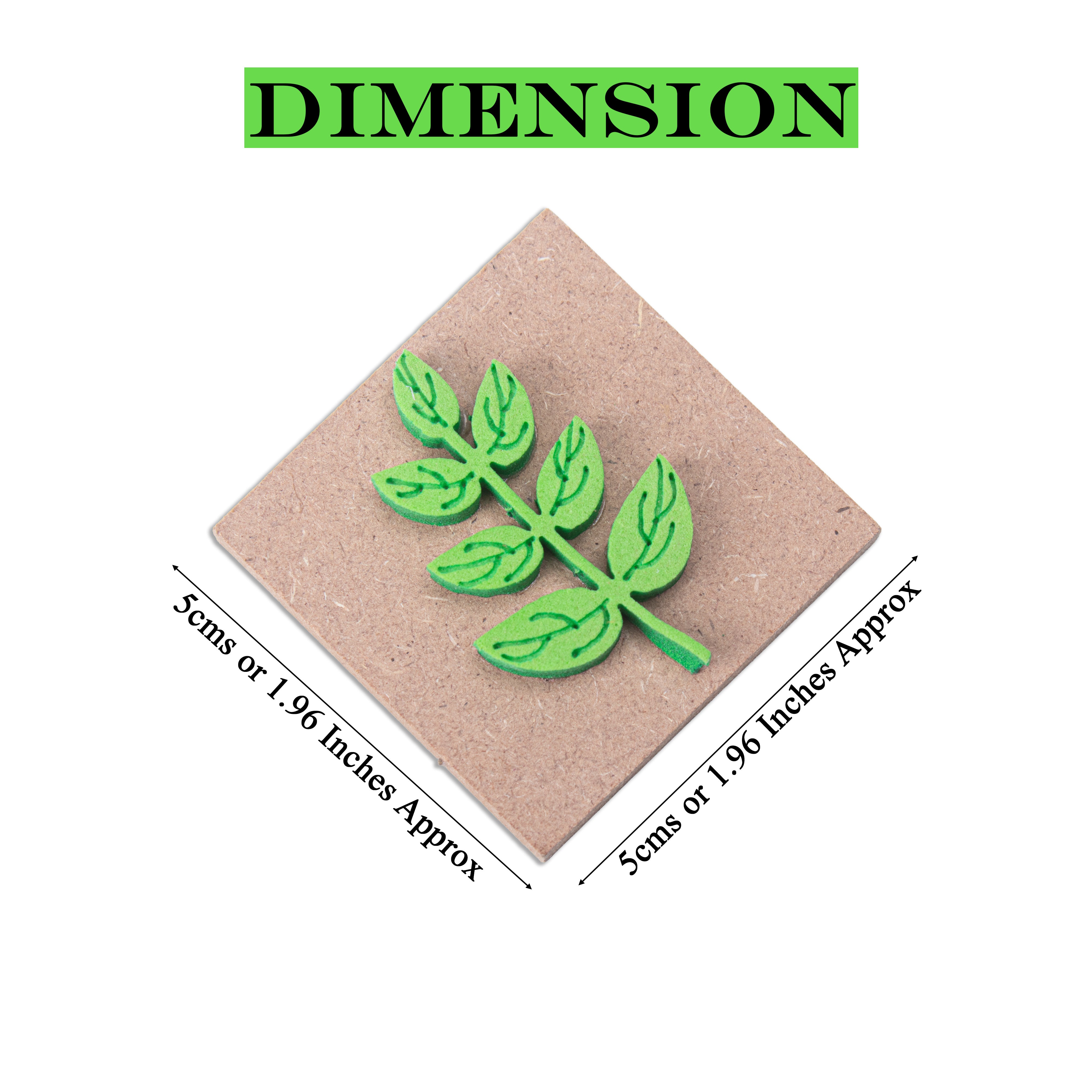 Foam Stamp Leaf Sprig 4.5 x 3cm X 5mm Thick (MDF Base 5.5mm thick square 5 x 5cm) 1pc