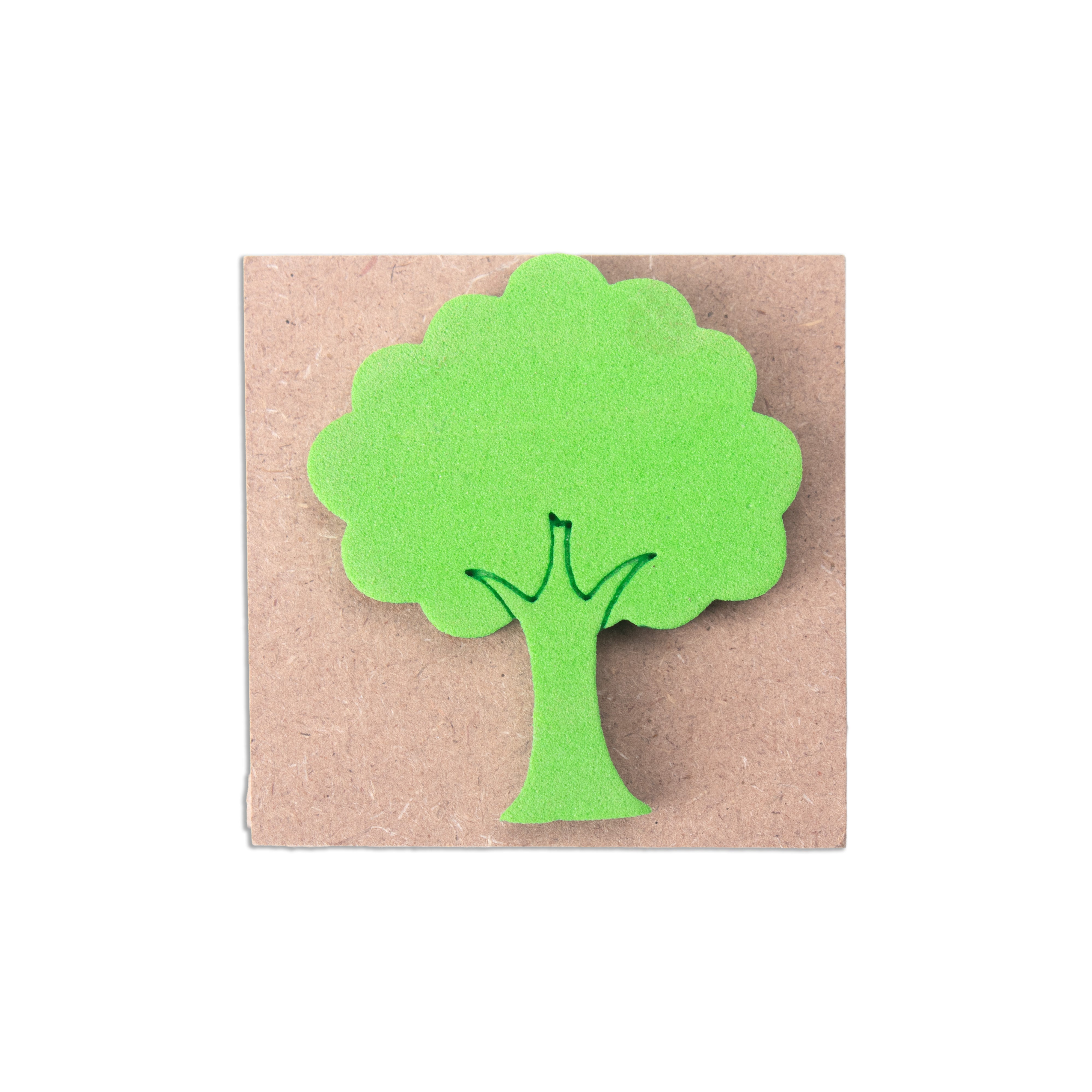 Foam Stamp Tree 4.7 x 4cm X 5mm Thick (MDF Base 5.5mm thick square 5 x 5cm) 1pc