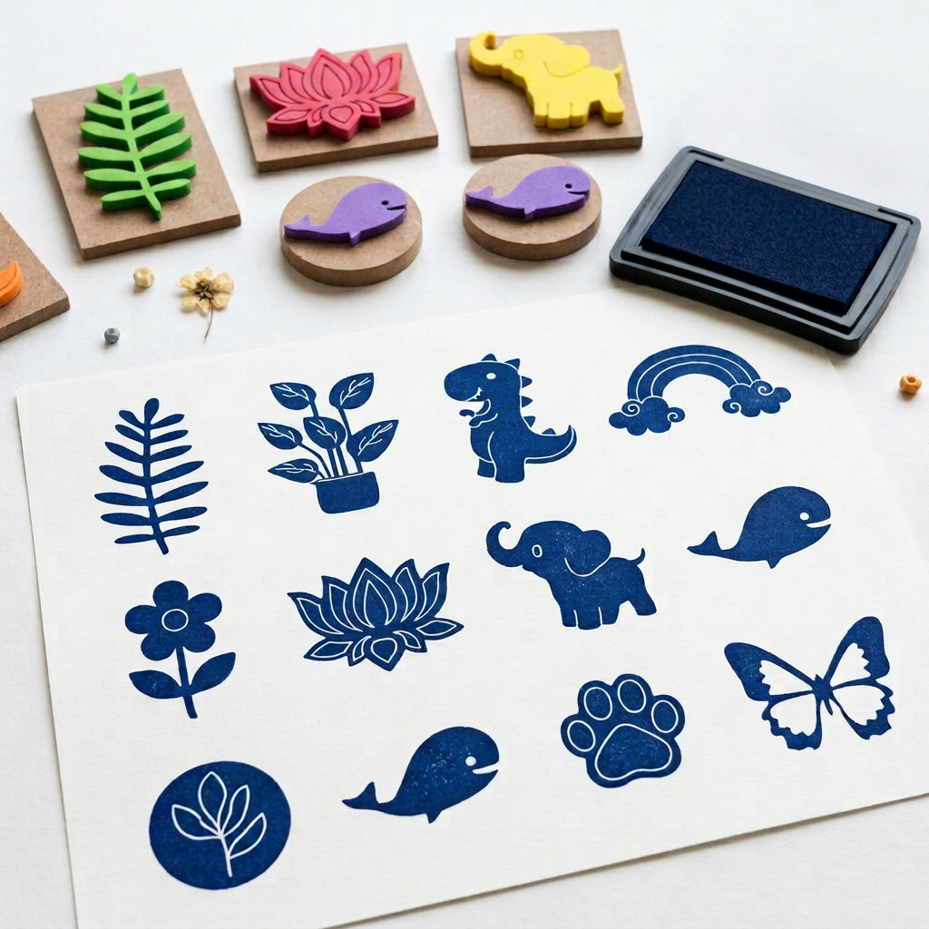 Foam Stamp Tree 4.7 x 4cm X 5mm Thick (MDF Base 5.5mm thick square 5 x 5cm) 1pc