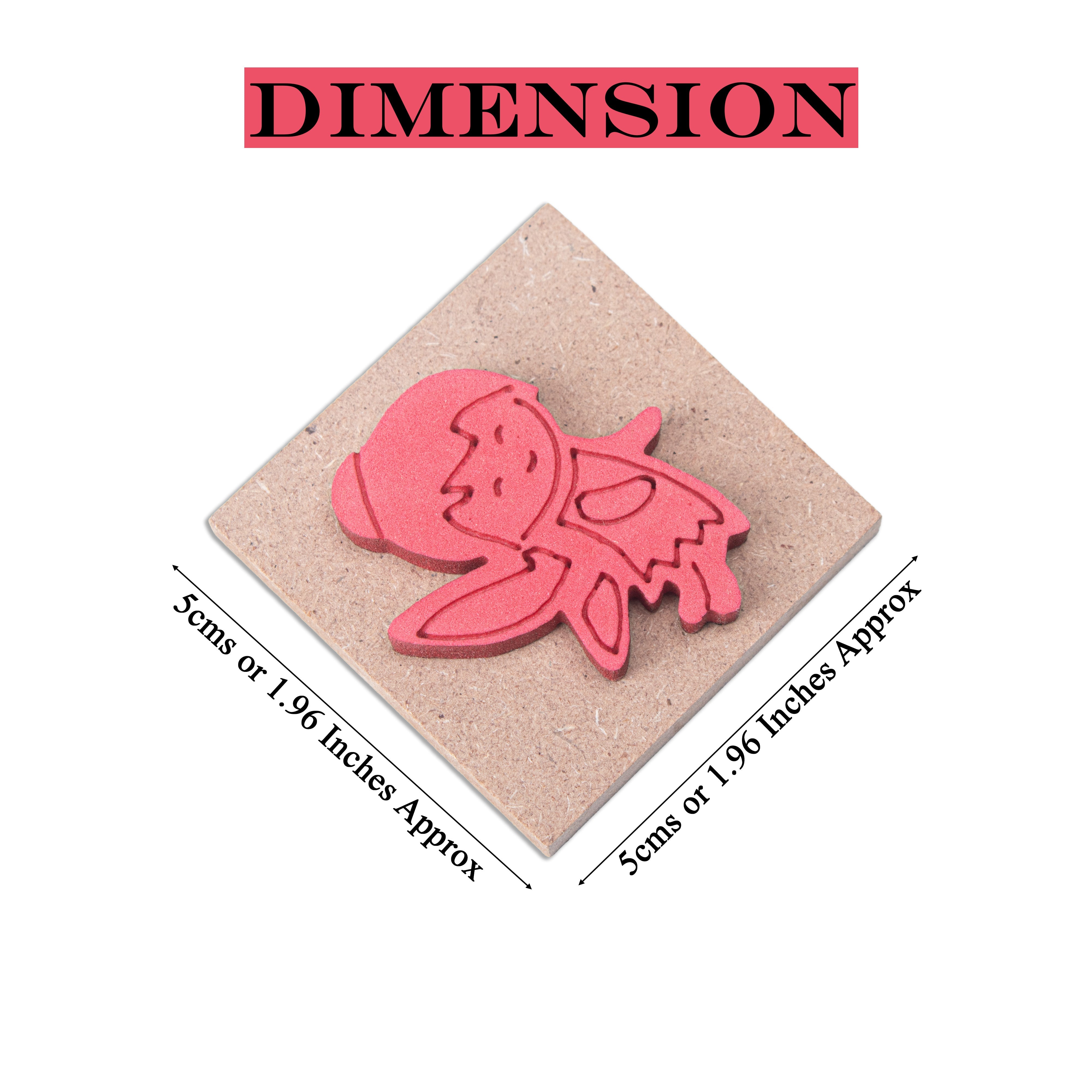 Foam Stamp Little Fairy 4.4 x 3.7cm X 5mm Thick (MDF Base 5.5mm thick square 5 x 5cm) 1pc