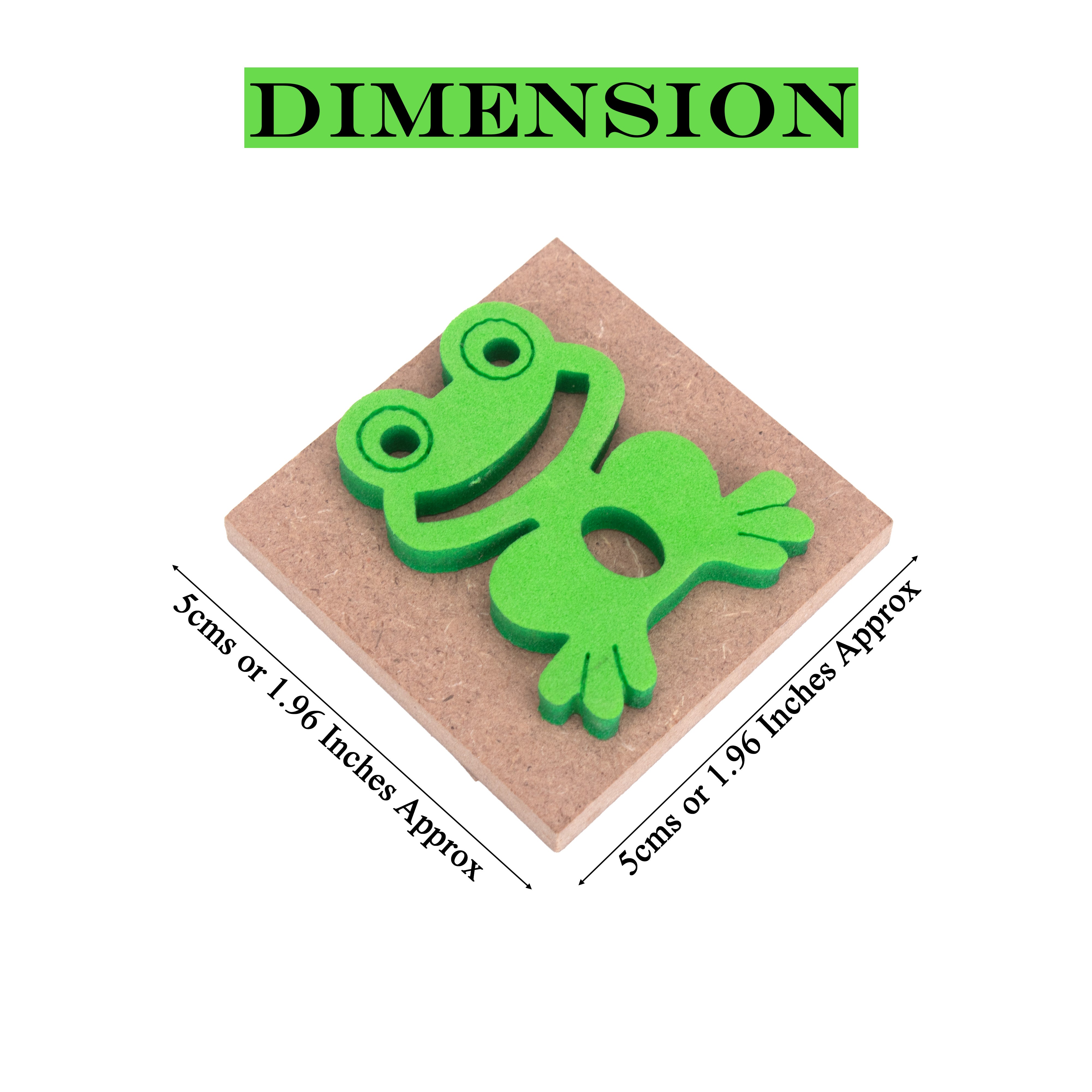 Foam Stamp Happy Frog 4.5 x 3.7cm X 5mm Thick (MDF Base 5.5mm thick square 5 x 5cm) 1pc